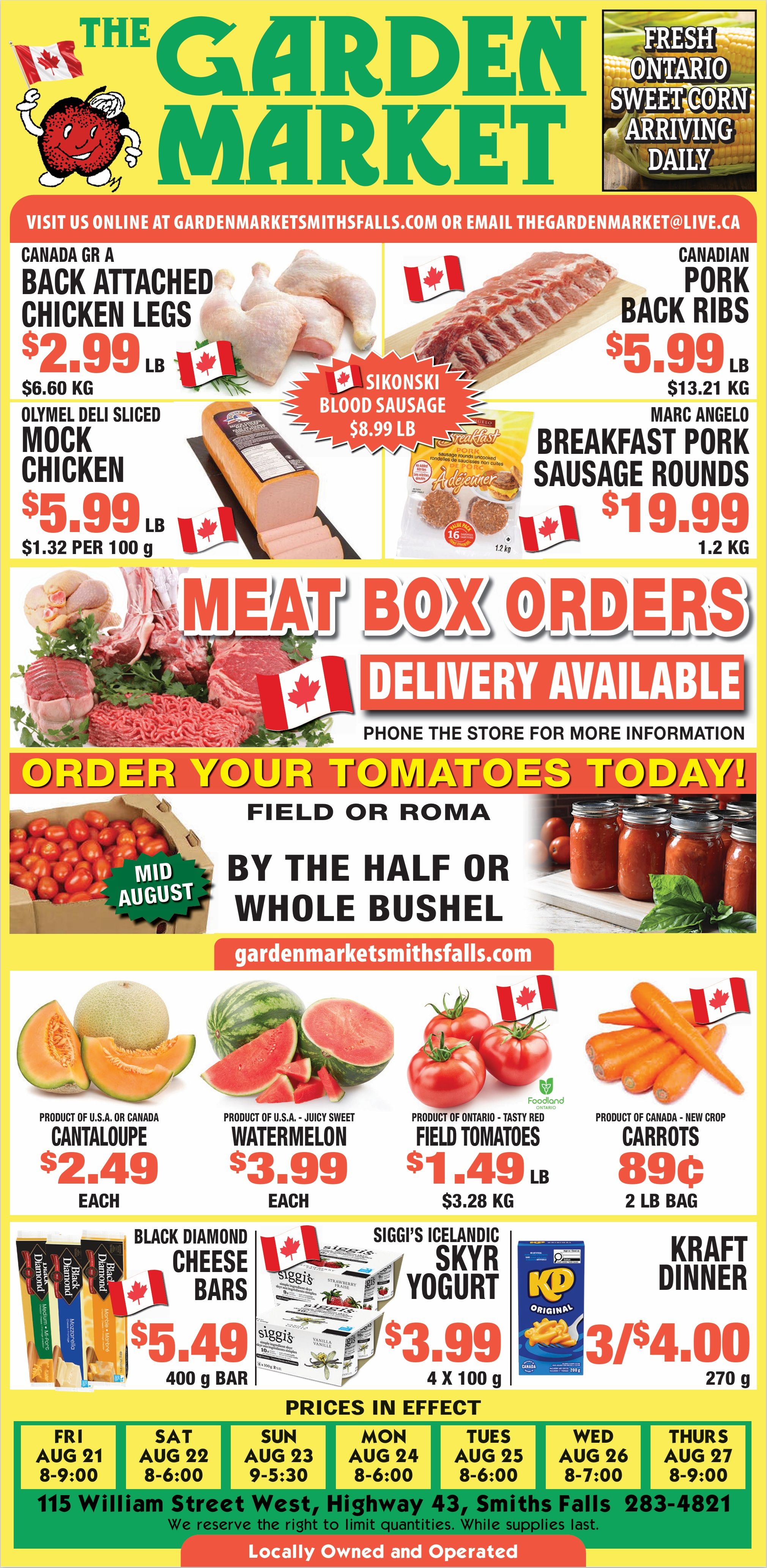 The Garden Market Flyer August 21 to 27