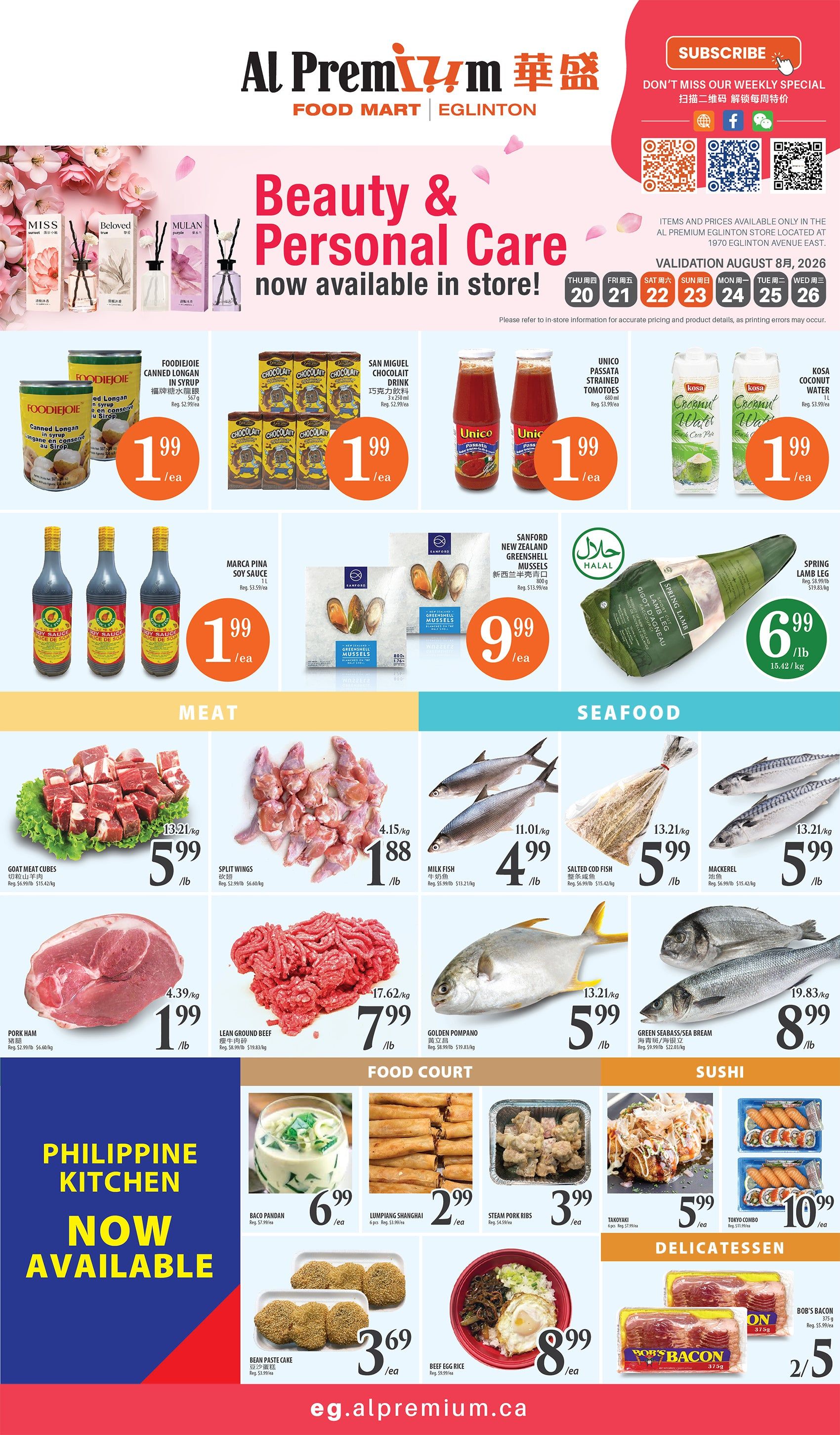 Al Premium Food Mart (Eglinton Ave.) Flyer August 20 to 26