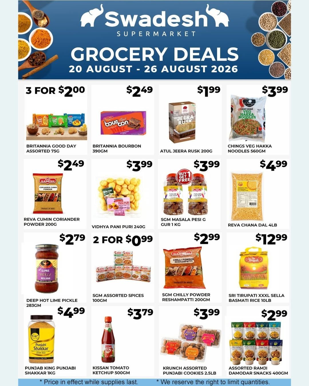 Swadesh Supermarket Flyer August 20 to 26
