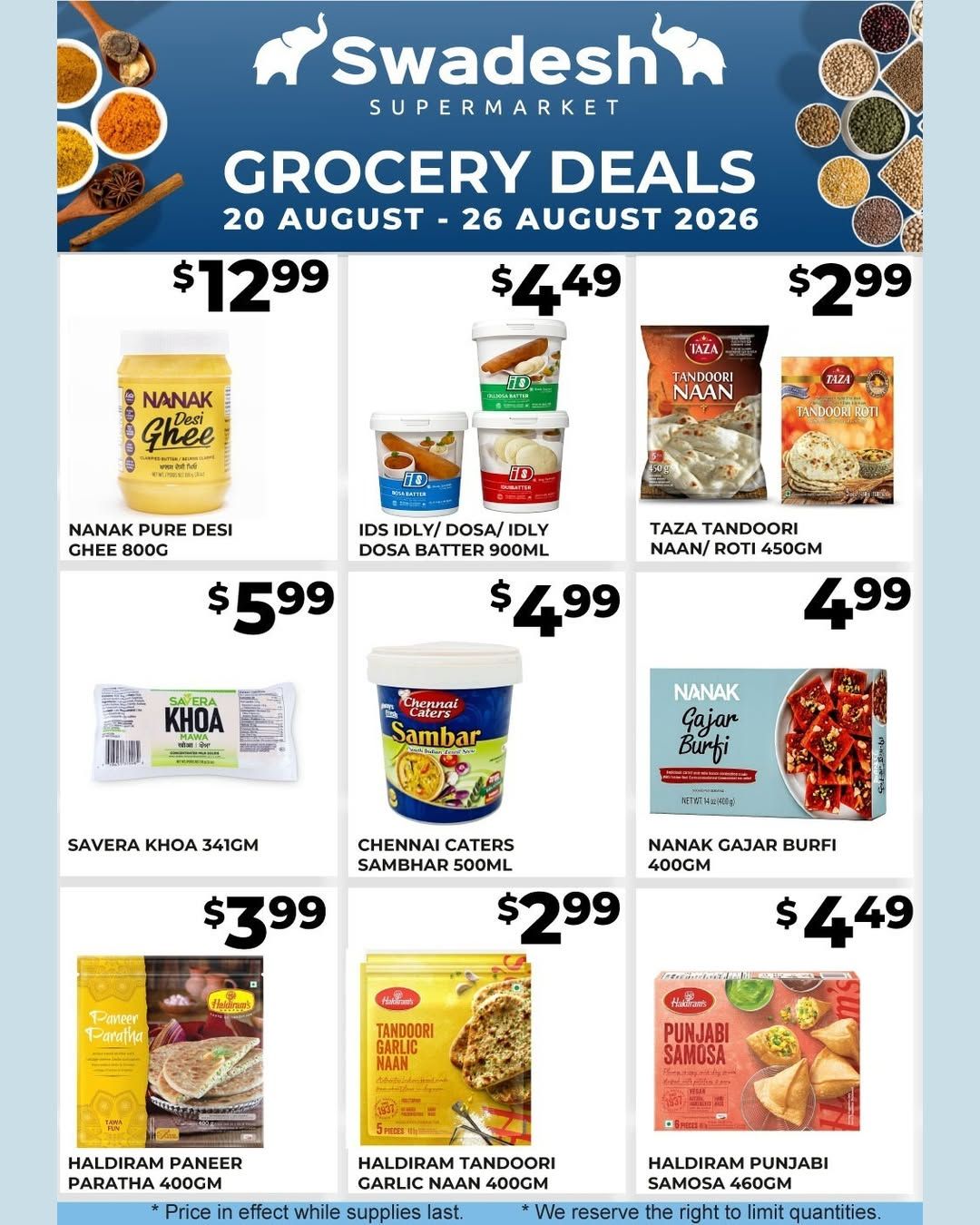 Swadesh Supermarket Flyer August 20 to 26