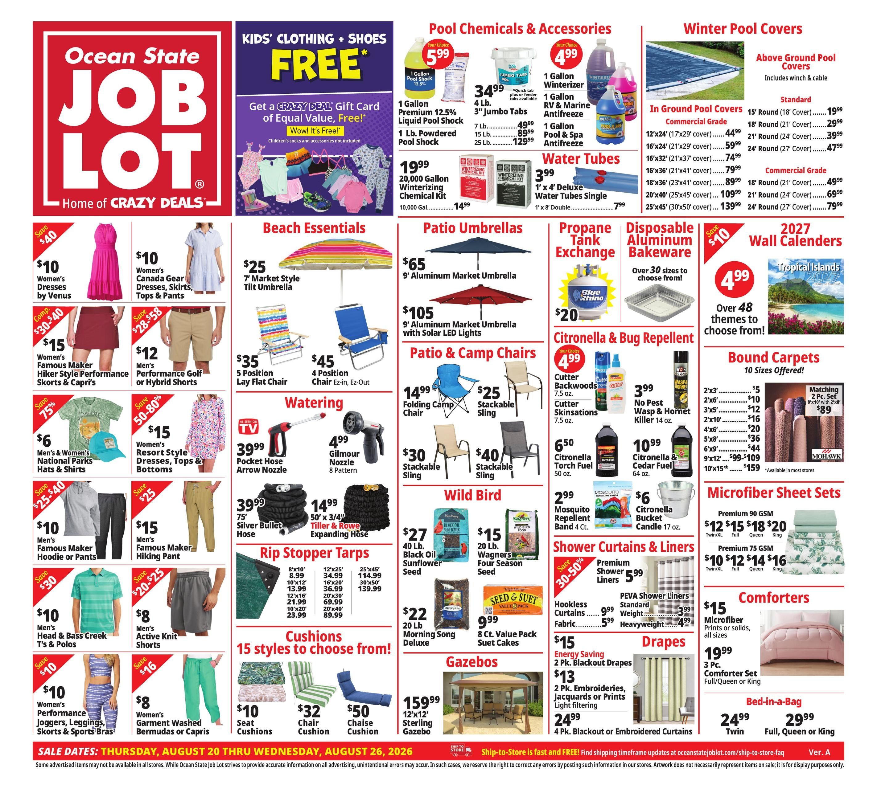Ocean State Job Lot (Bridgeport Area, CT) Weekly Ad August 20 - 26, 2026
