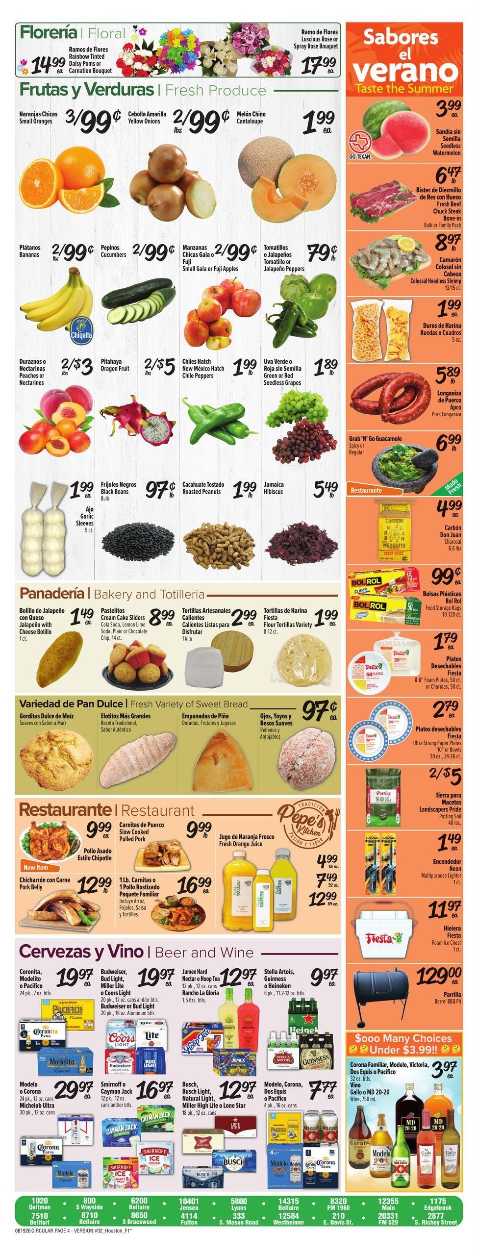 Fiesta Mart (Houston–Pearland Area, TX) Weekly Ad August 19 - 25, 2026
