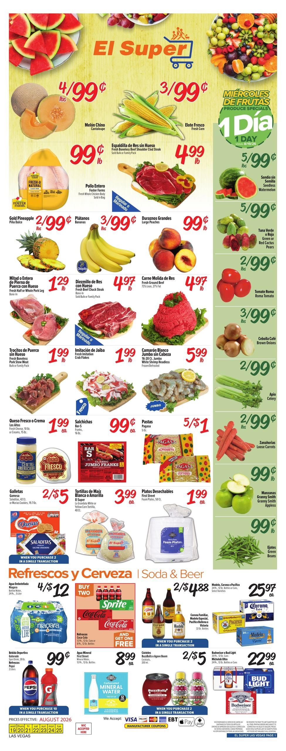 El Super (Henderson–Las Vegas Area, NV) Weekly Ad August 19 - 25, 2026