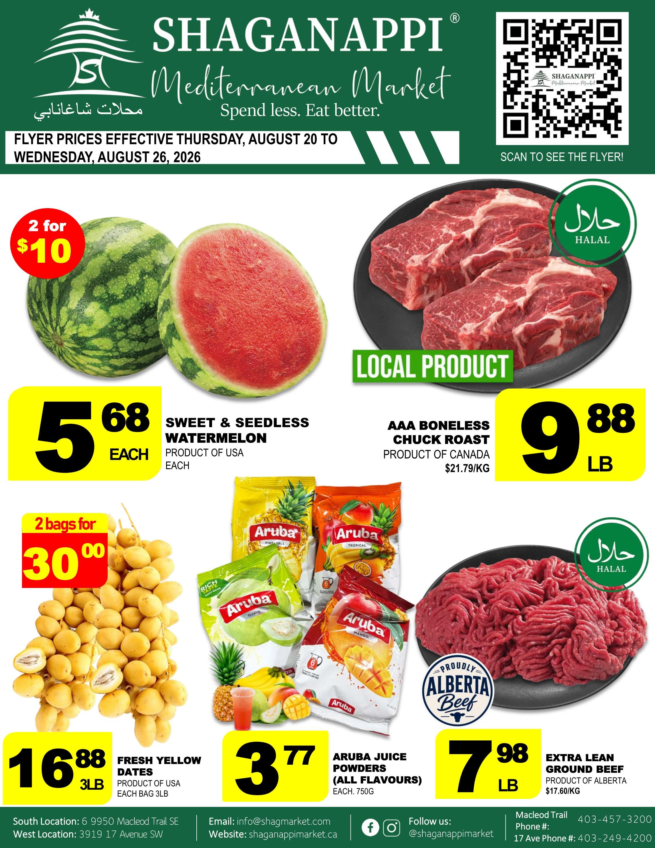 Shaganappi Mediterranean Market Flyer August 20 to 26
