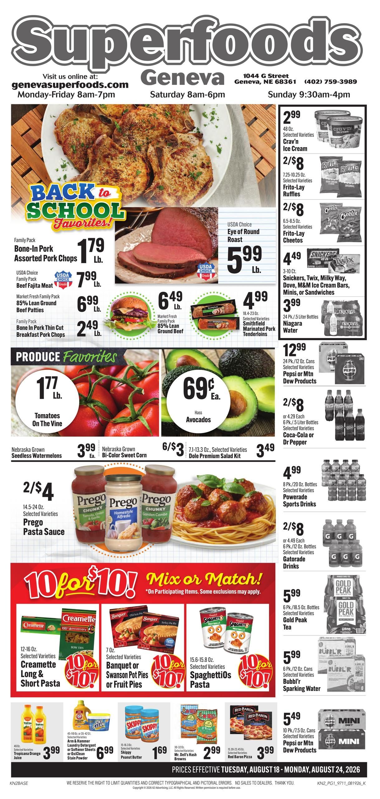 Geneva Super Foods Weekly Ad August 18 - 24, 2026