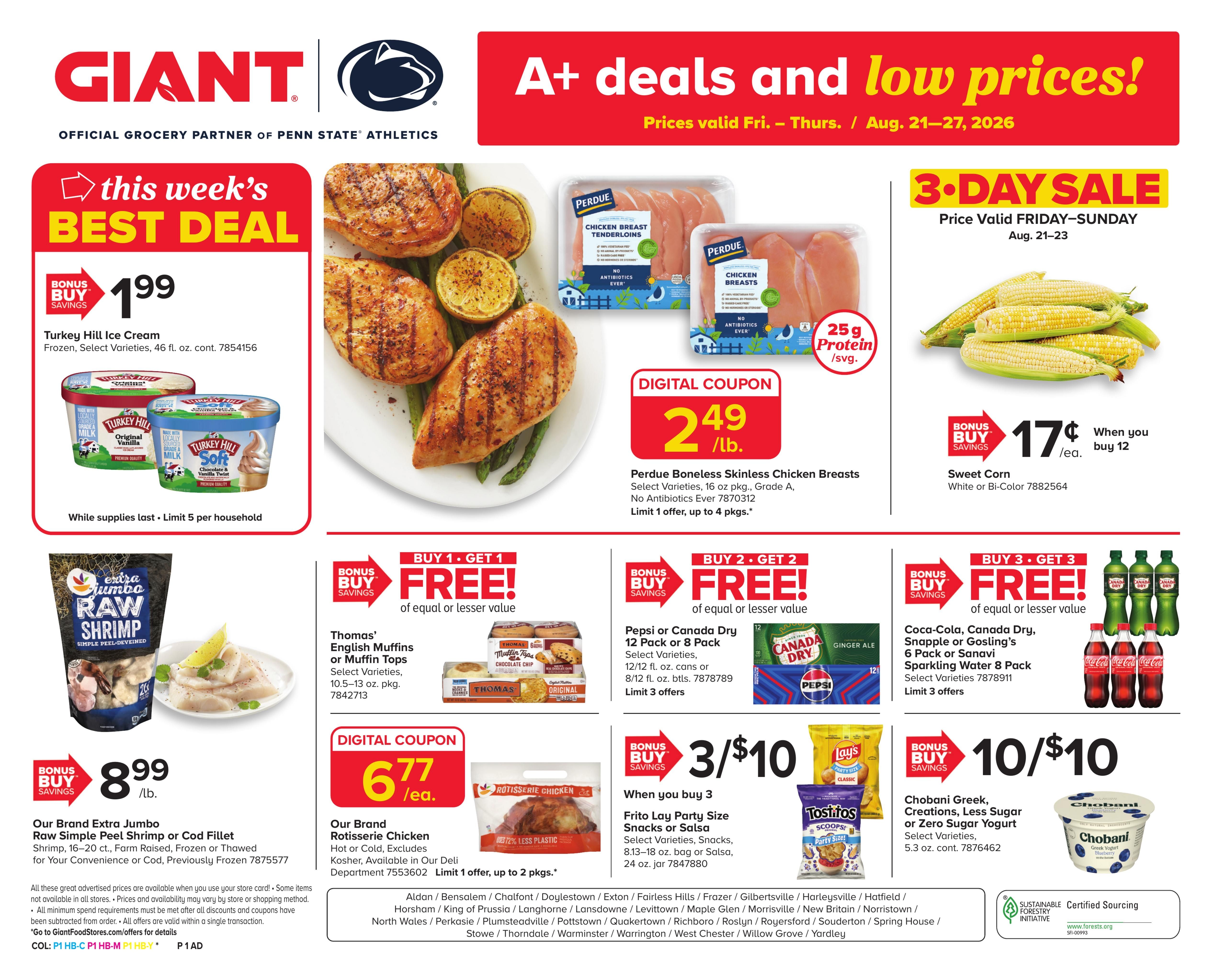 Giant Food Stores (Valley Forge–Levittown Area, NJ–PA) Weekly Ad August 21 - 27, 2026