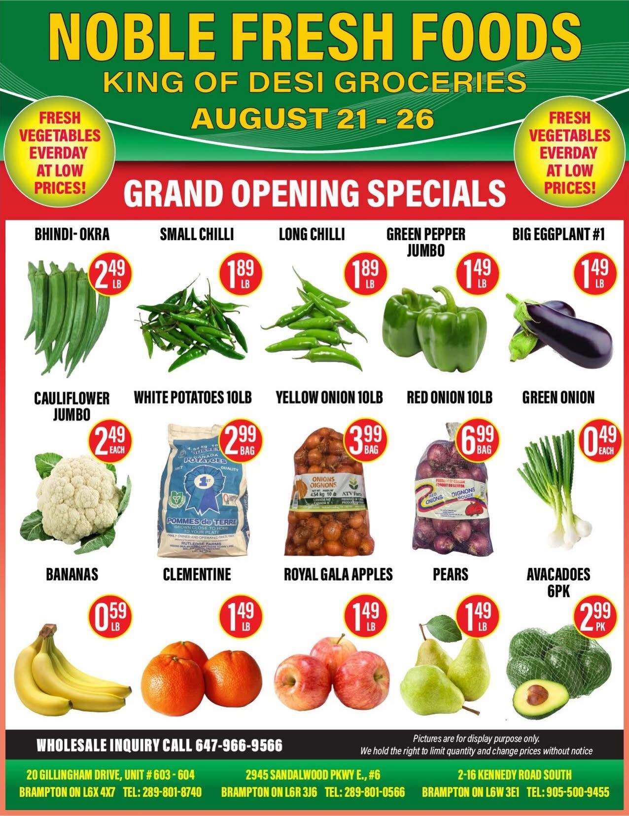 Noble Fresh Foods Flyer August 21 to 26