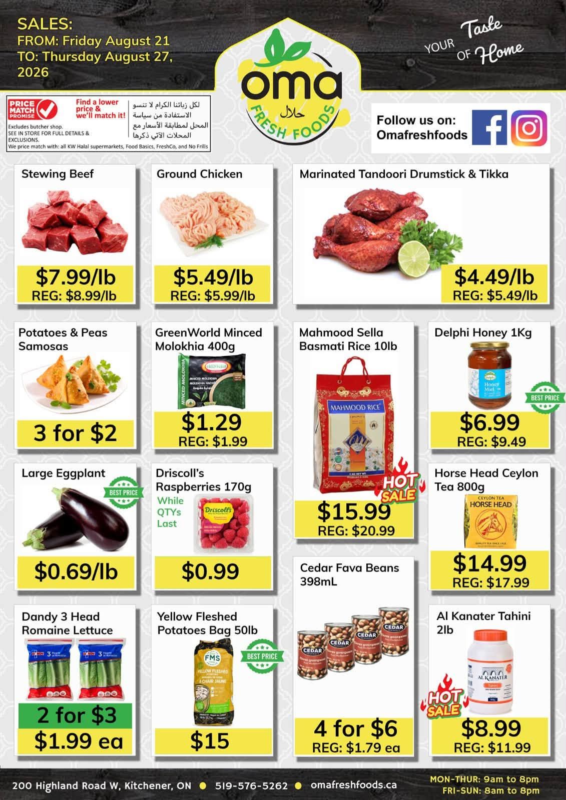Oma Fresh Foods Flyer August 21 to 27