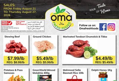 Oma Fresh Foods Flyer August 21 to 27