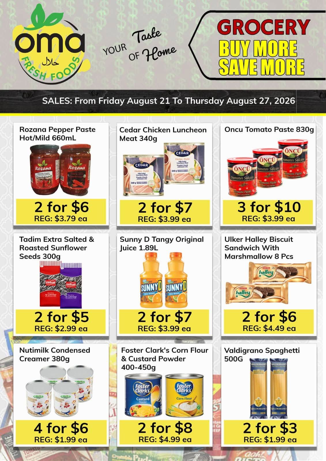 Oma Fresh Foods Flyer August 21 to 27