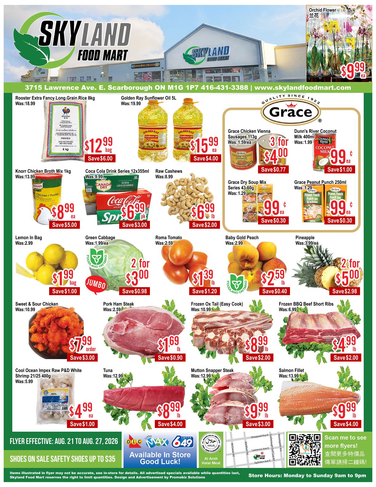 Skyland Food Mart Flyer August 21 to 27