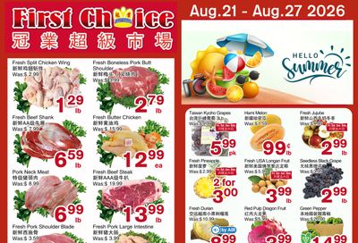 First Choice Supermarket Flyer August 21 to 27