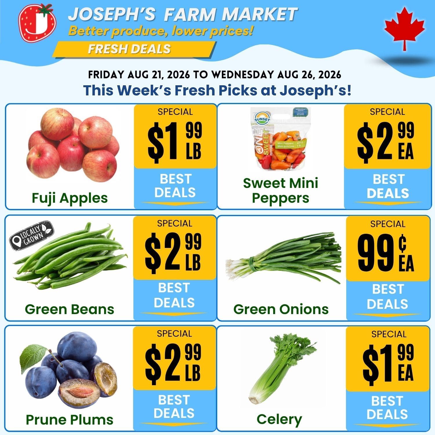 Joseph's Farm Market Flyer August 21 to 26