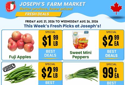 Joseph's Farm Market Flyer August 21 to 26