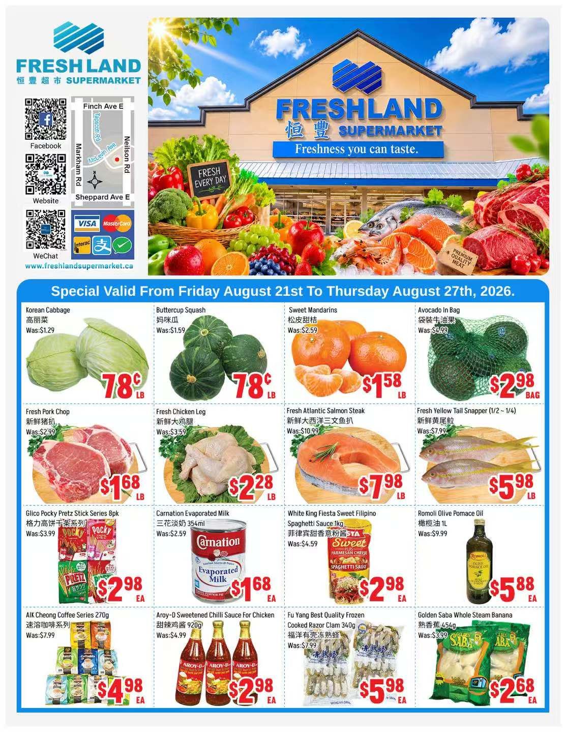 FreshLand Supermarket Flyer August 21 to 27