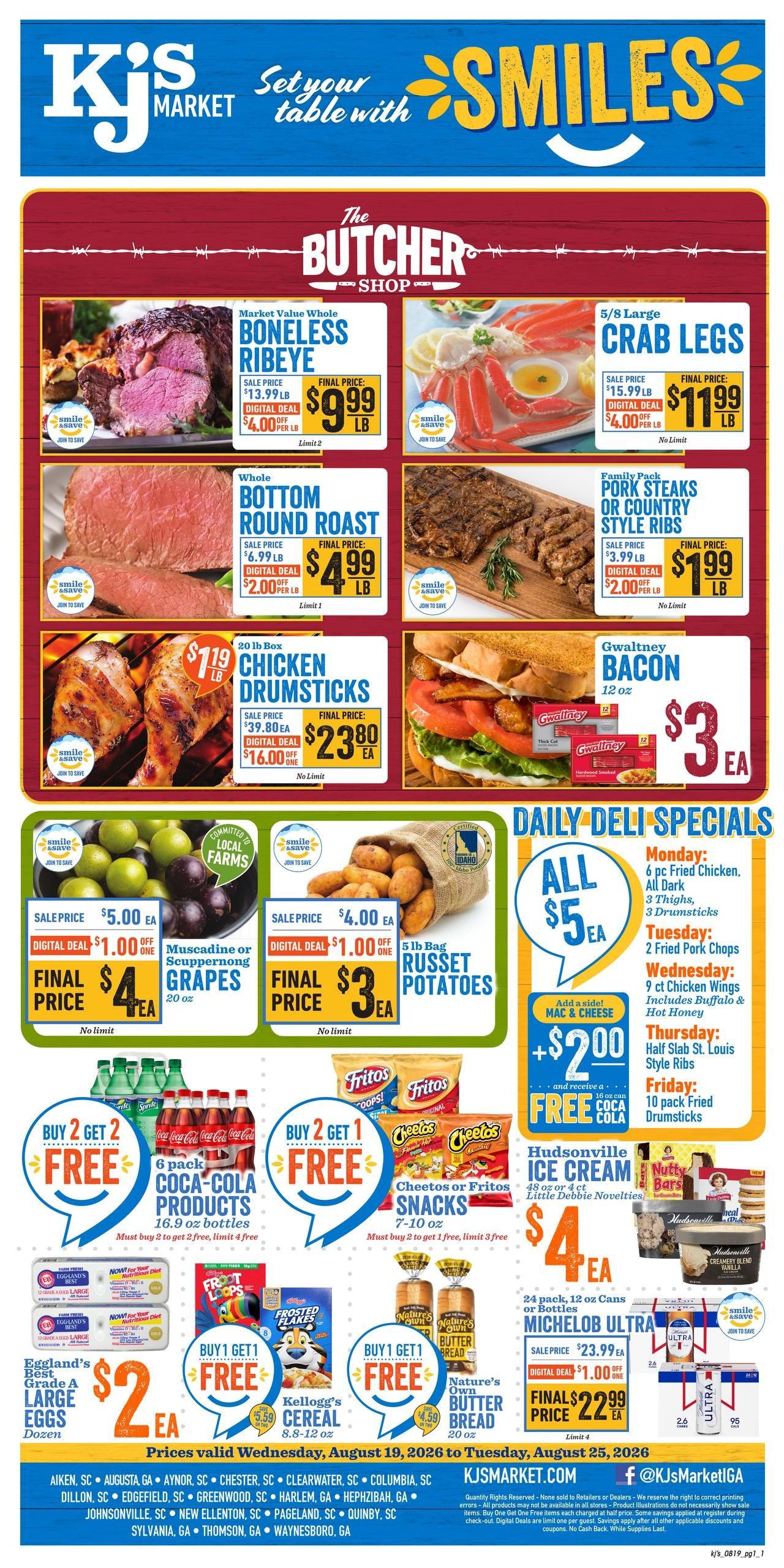 Kj’s Market Weekly Ad August 19 - 25, 2026