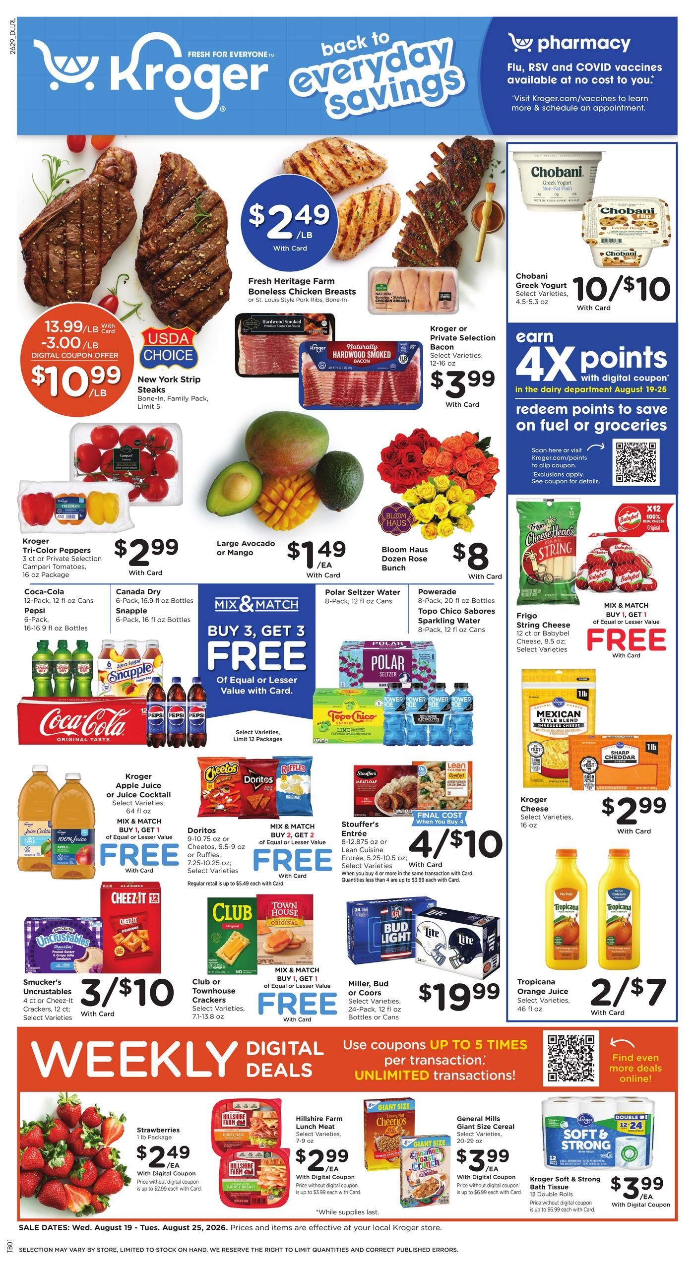 Kroger (Hattiesburg–Quitman Area, MS) Weekly Ad August 19 - 25, 2026
