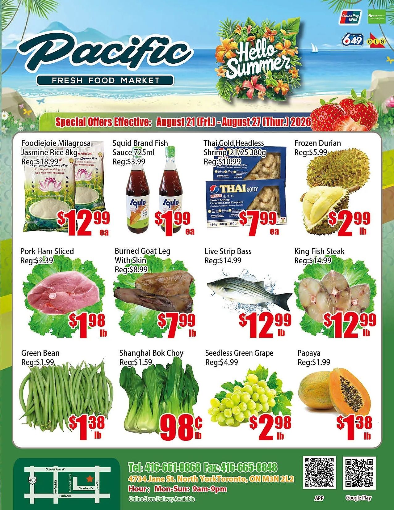 Pacific Fresh Food Market (North York) Flyer August 21 to 27
