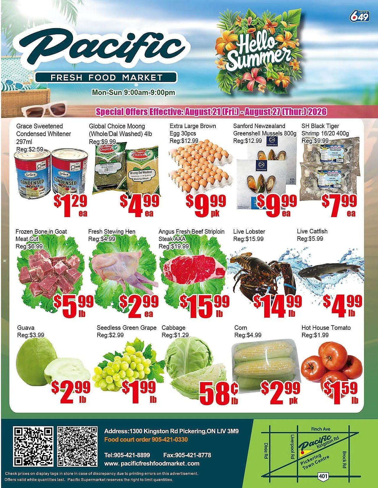 Pacific Fresh Food Market (Pickering) Flyer August 21 to 27