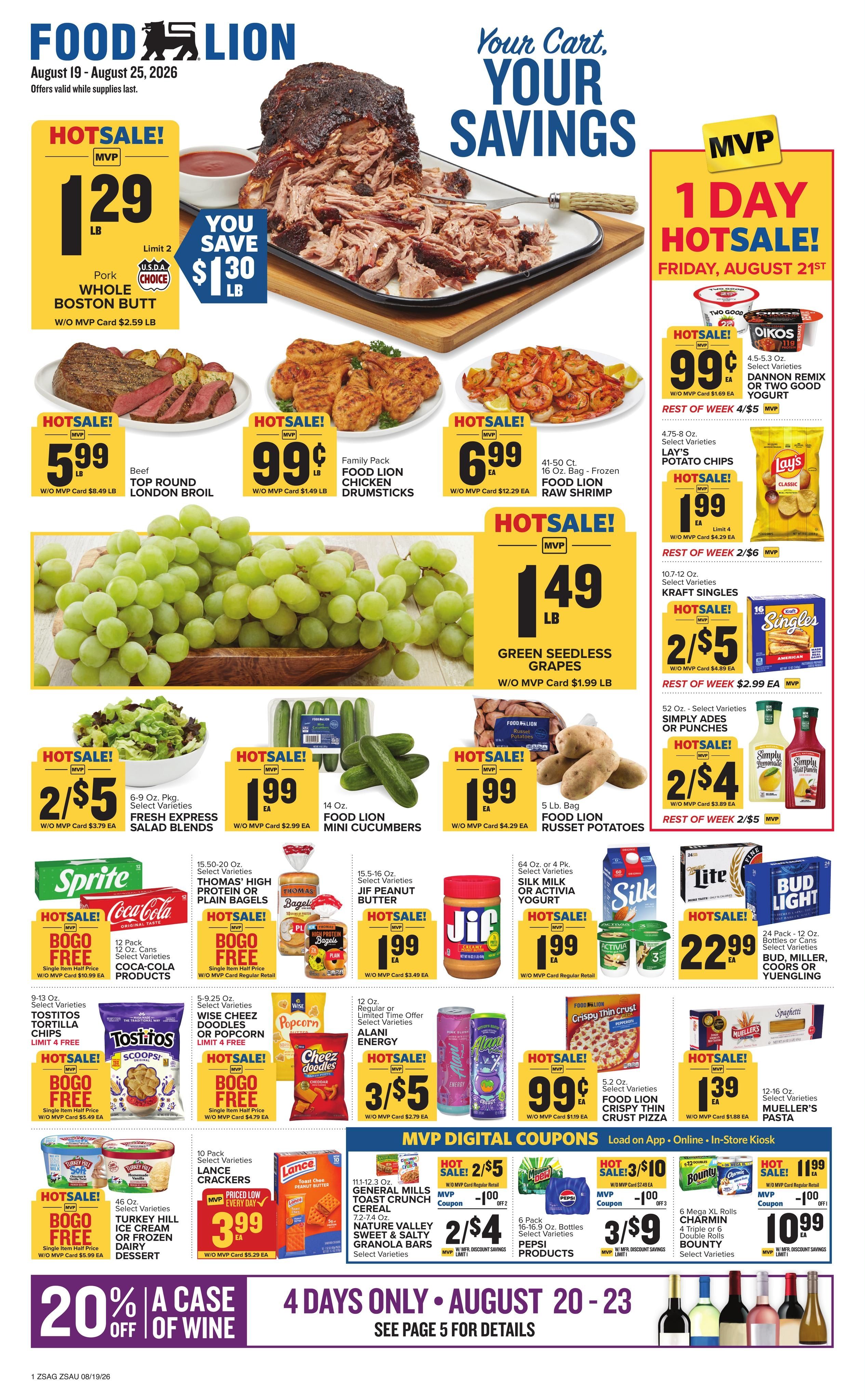 Food Lion (Aiken Area, SC) Weekly Ad August 19 - 25, 2026