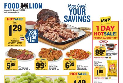 Food Lion (Aiken Area, SC) Weekly Ad August 19 - 25, 2026