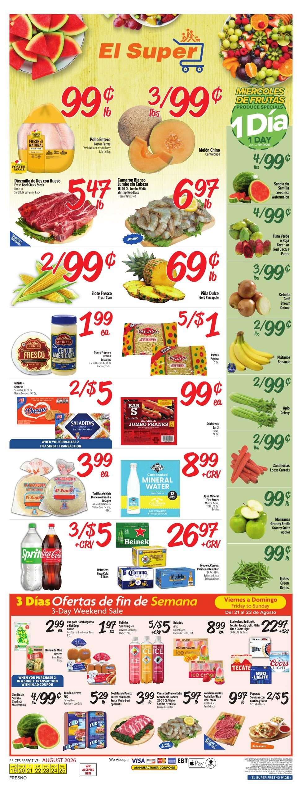 El Super (Clovis–Caruthers Area, CA) Weekly Ad August 19 - 25, 2026