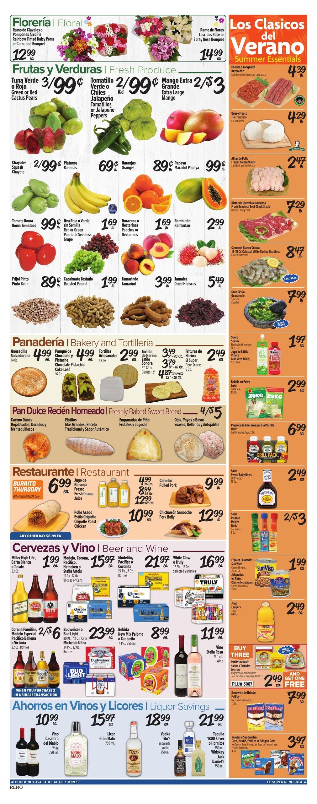 El Super (Reno–Sparks Area, CA–NV) Weekly Ad August 19 - 25, 2026
