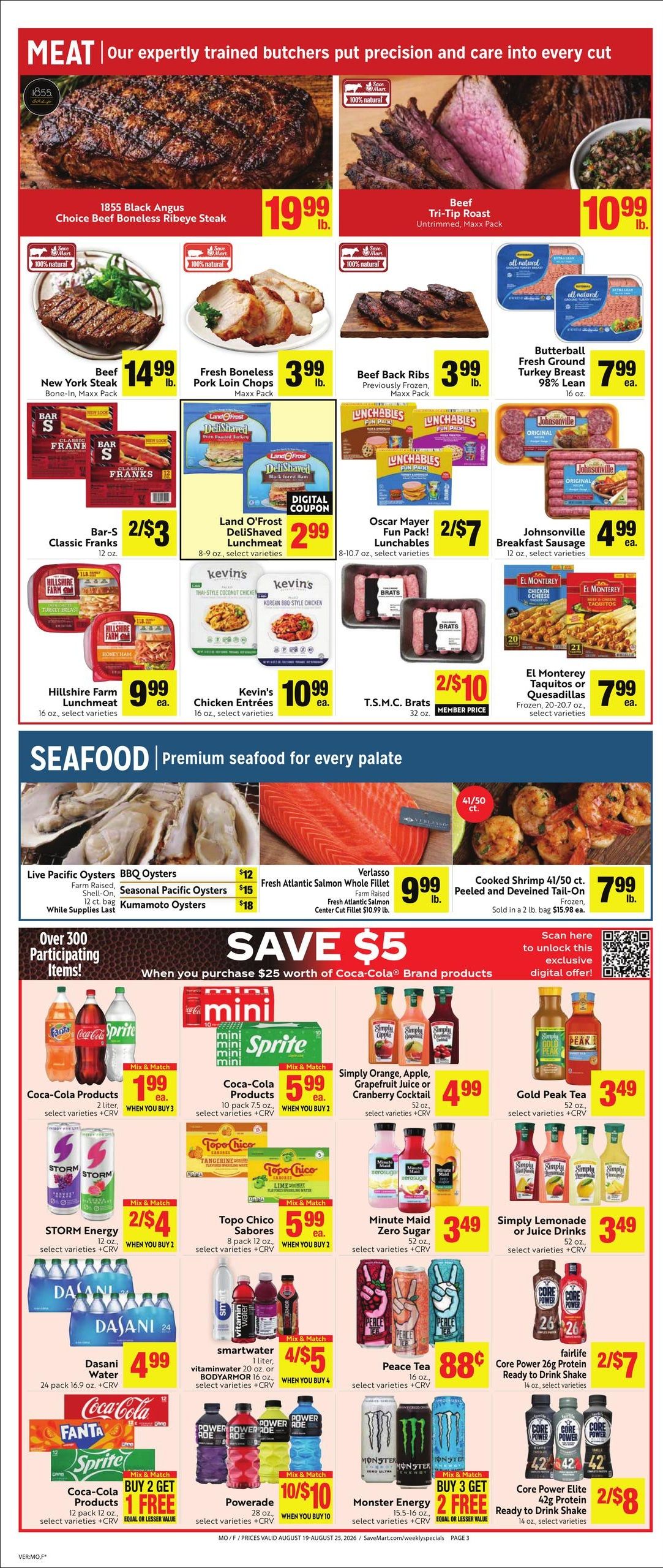 Save Mart (Clovis–Fresno Area, CA) Weekly Ad August 19 - 25, 2026