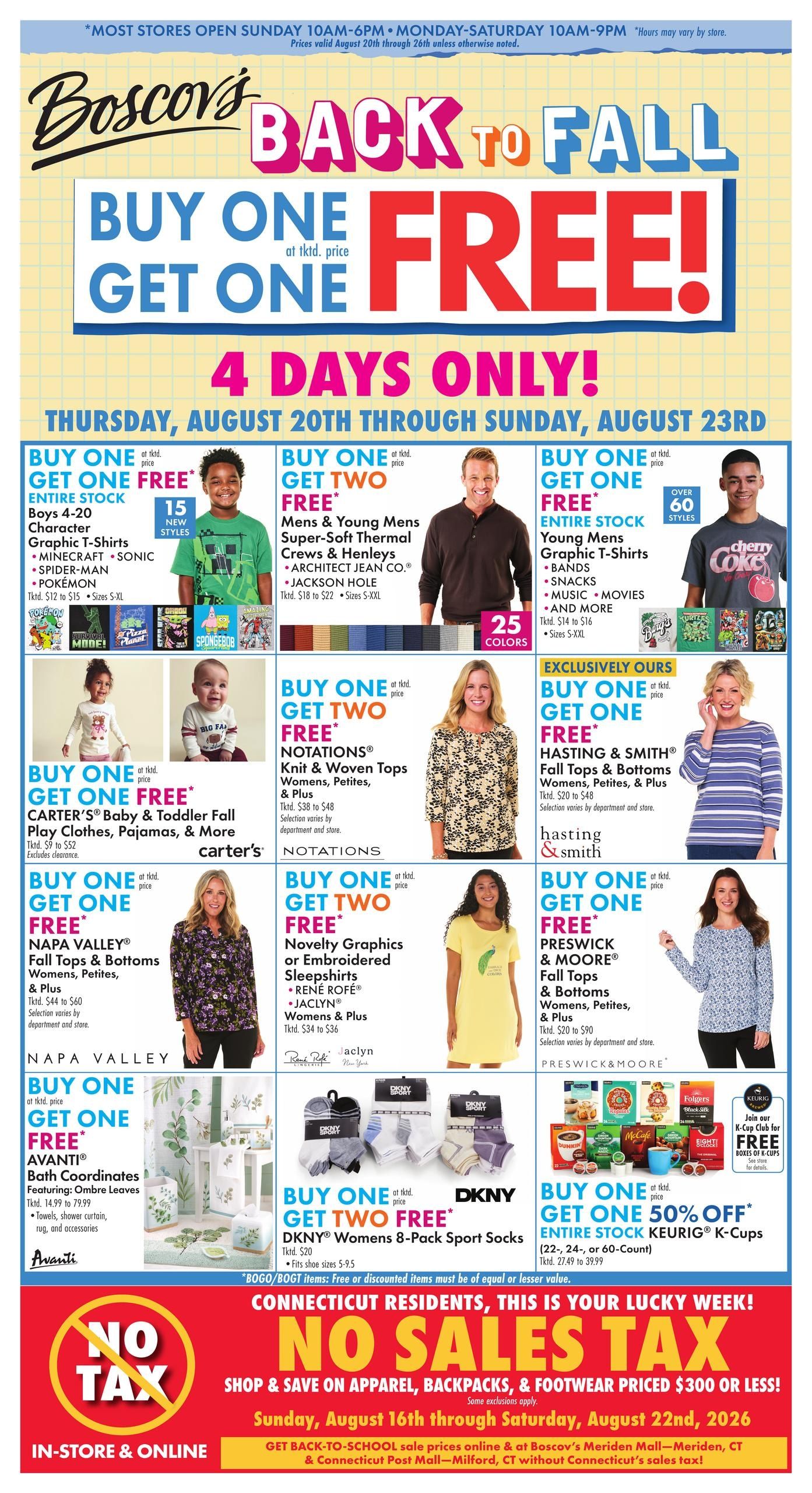 Boscov's (Ansonia Area, CT) Boscov’s Weekly Weekly Ad August 20 - 26, 2026
