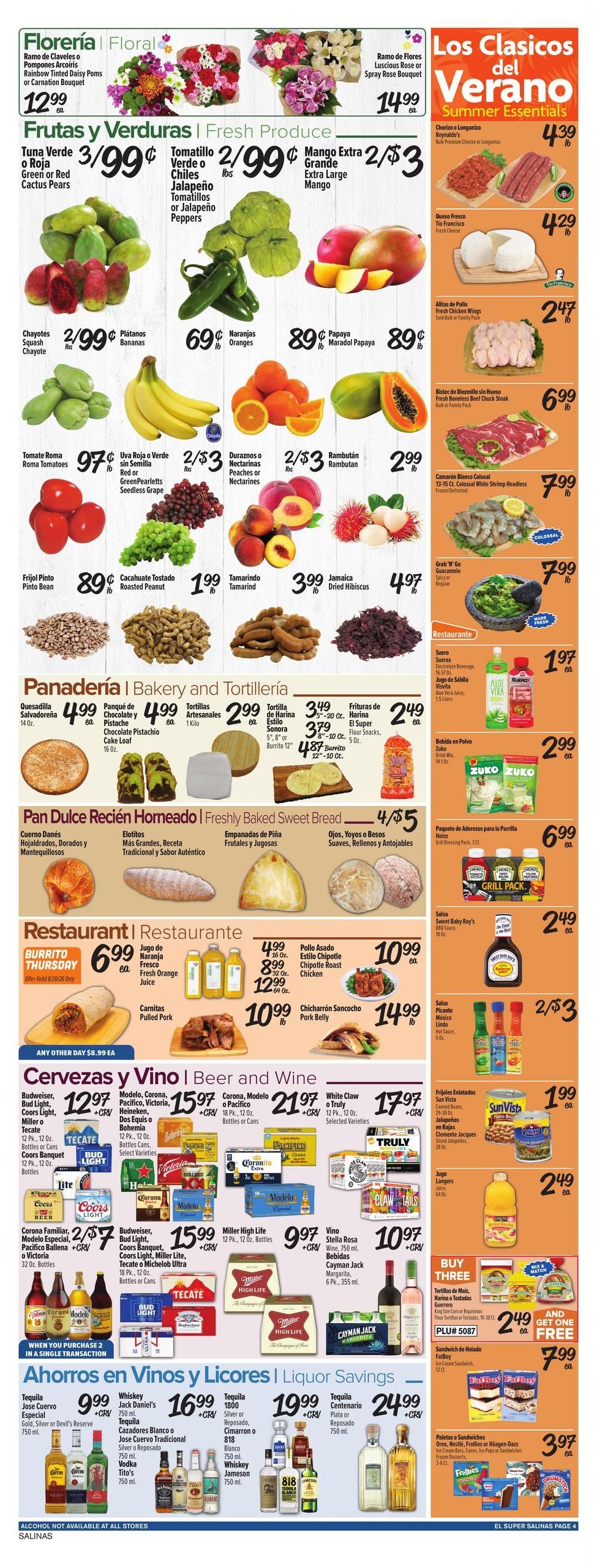 El Super (Salinas–Marina Area, CA) Weekly Ad August 19 - 25, 2026