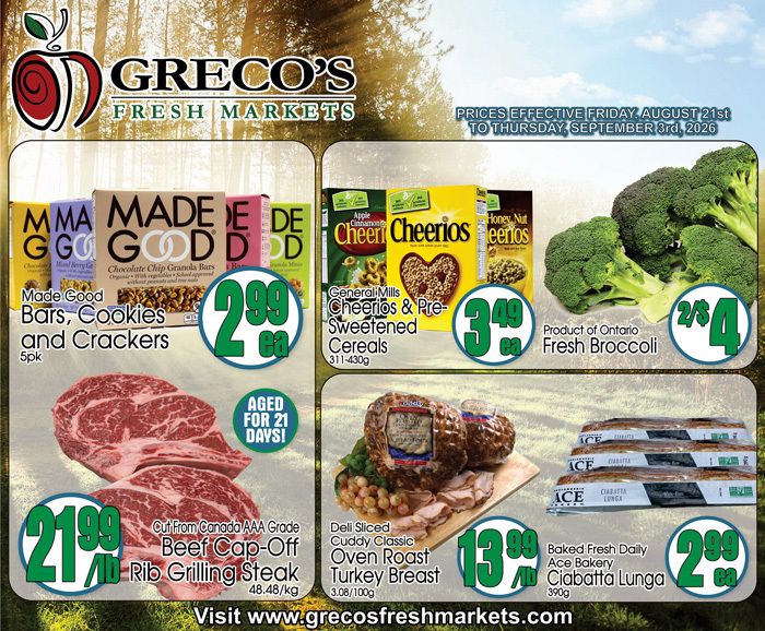 Greco's Fresh Market Flyer August 21 to September 3