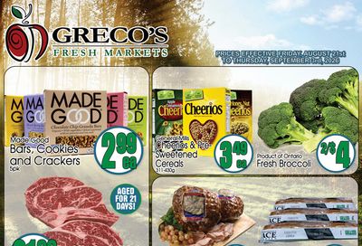 Greco's Fresh Market Flyer August 21 to September 3
