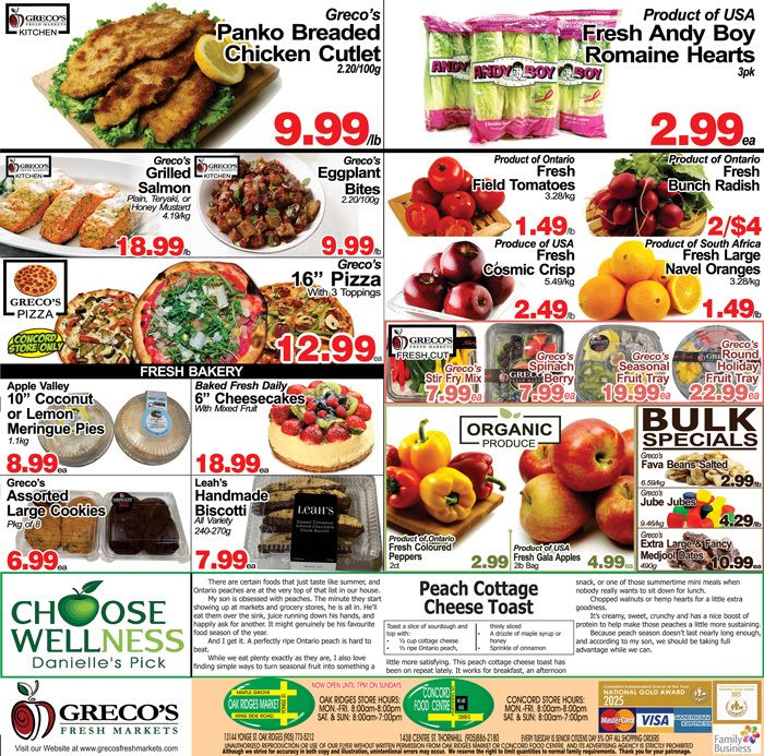 Greco's Fresh Market Flyer August 21 to September 3