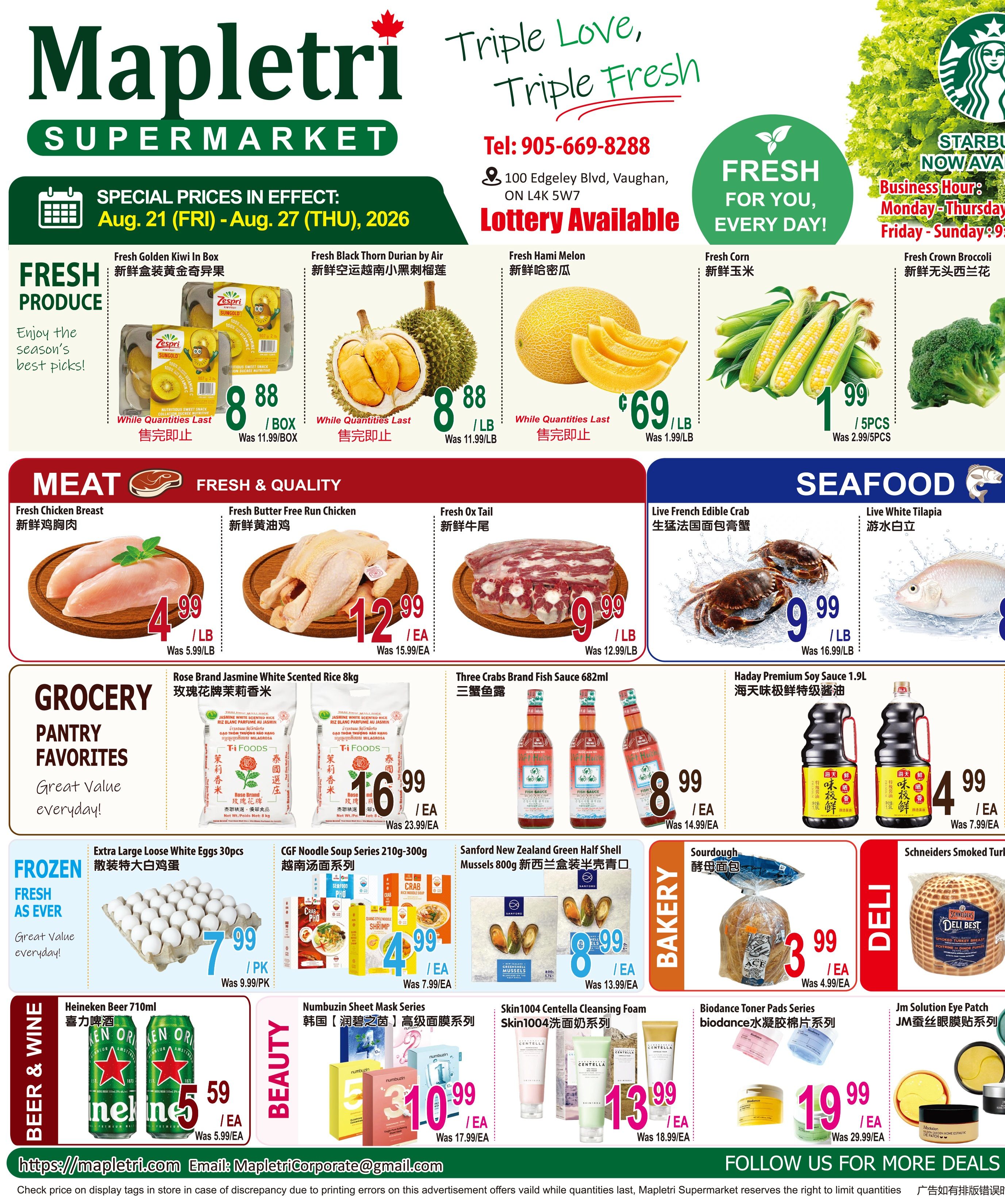 Mapletri Supermarket Flyer August 21 to 27