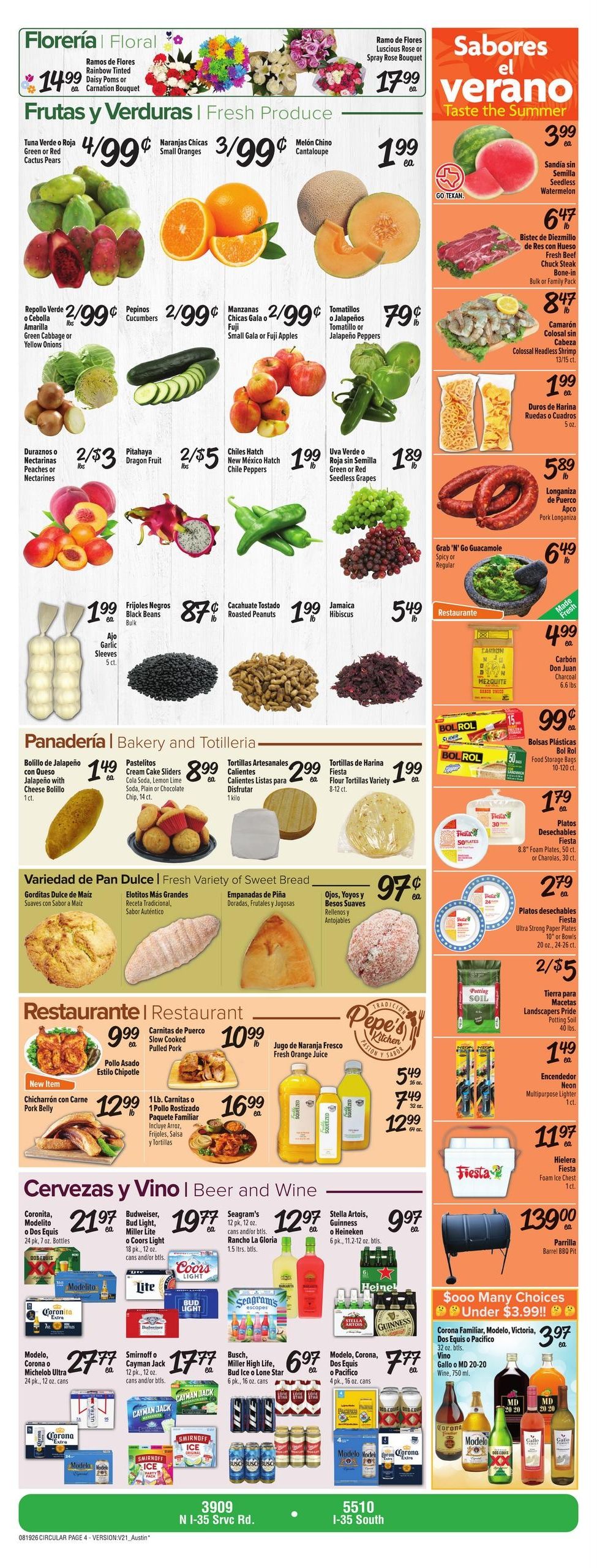 Fiesta Mart (Austin–Mc Neil Area, TX) Weekly Ad August 19 - 25, 2026