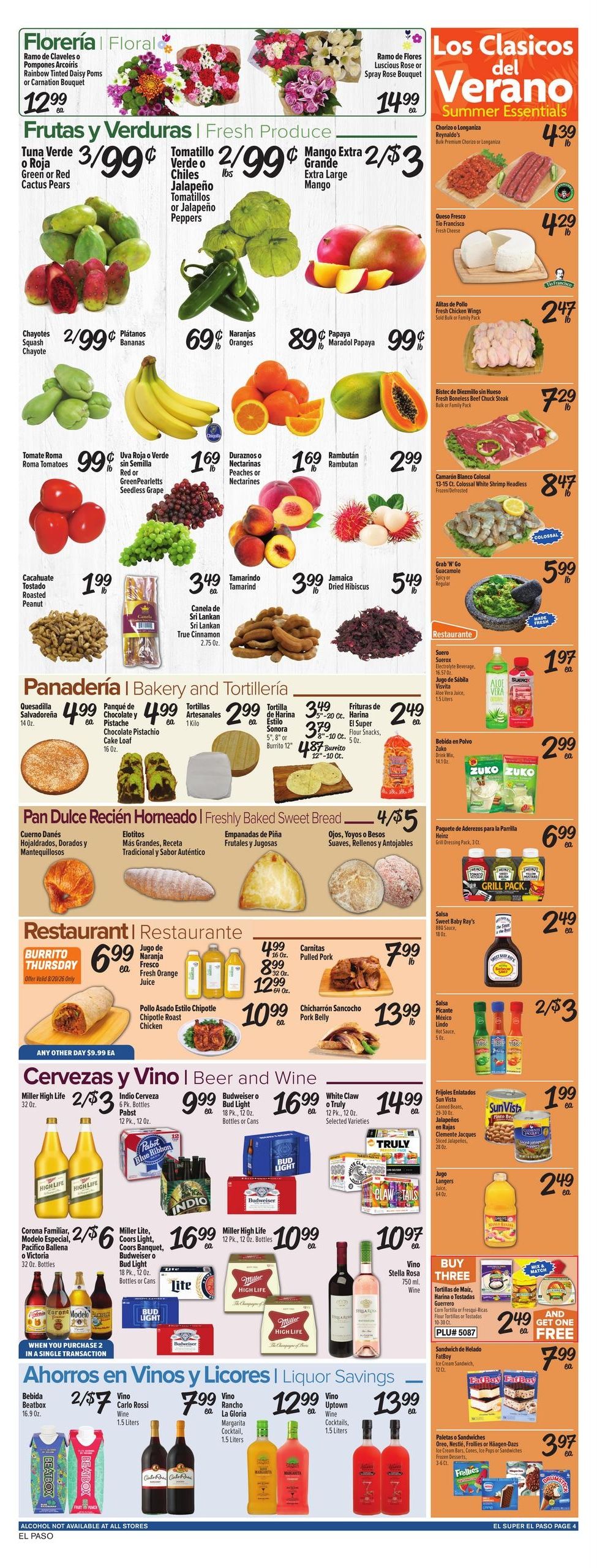 El Super (El Paso–Berino Area, NM–TX) Weekly Ad August 19 - 25, 2026