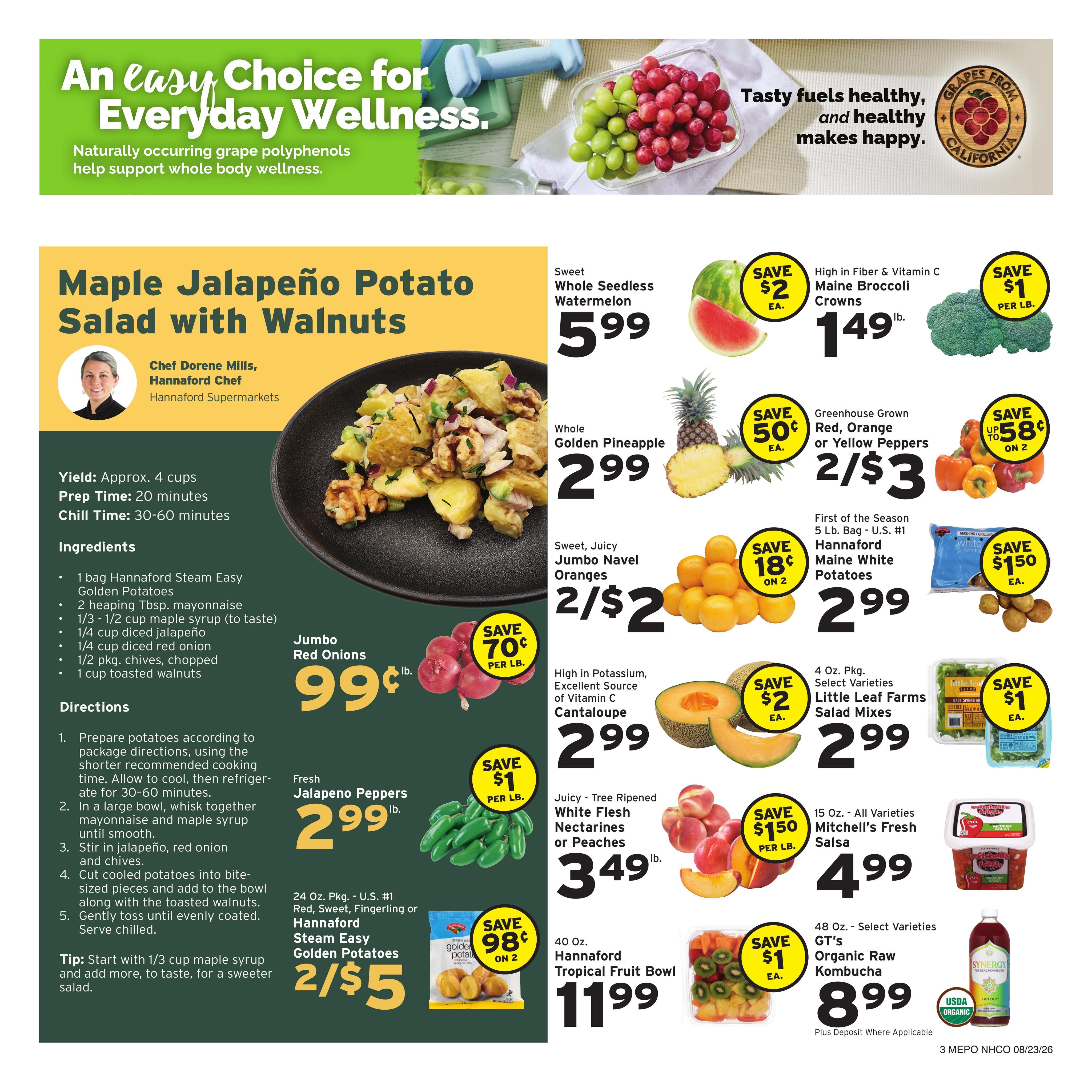 Hannaford (Portland Area, ME) Week 35 Weekly Ad August 23 - 29, 2026