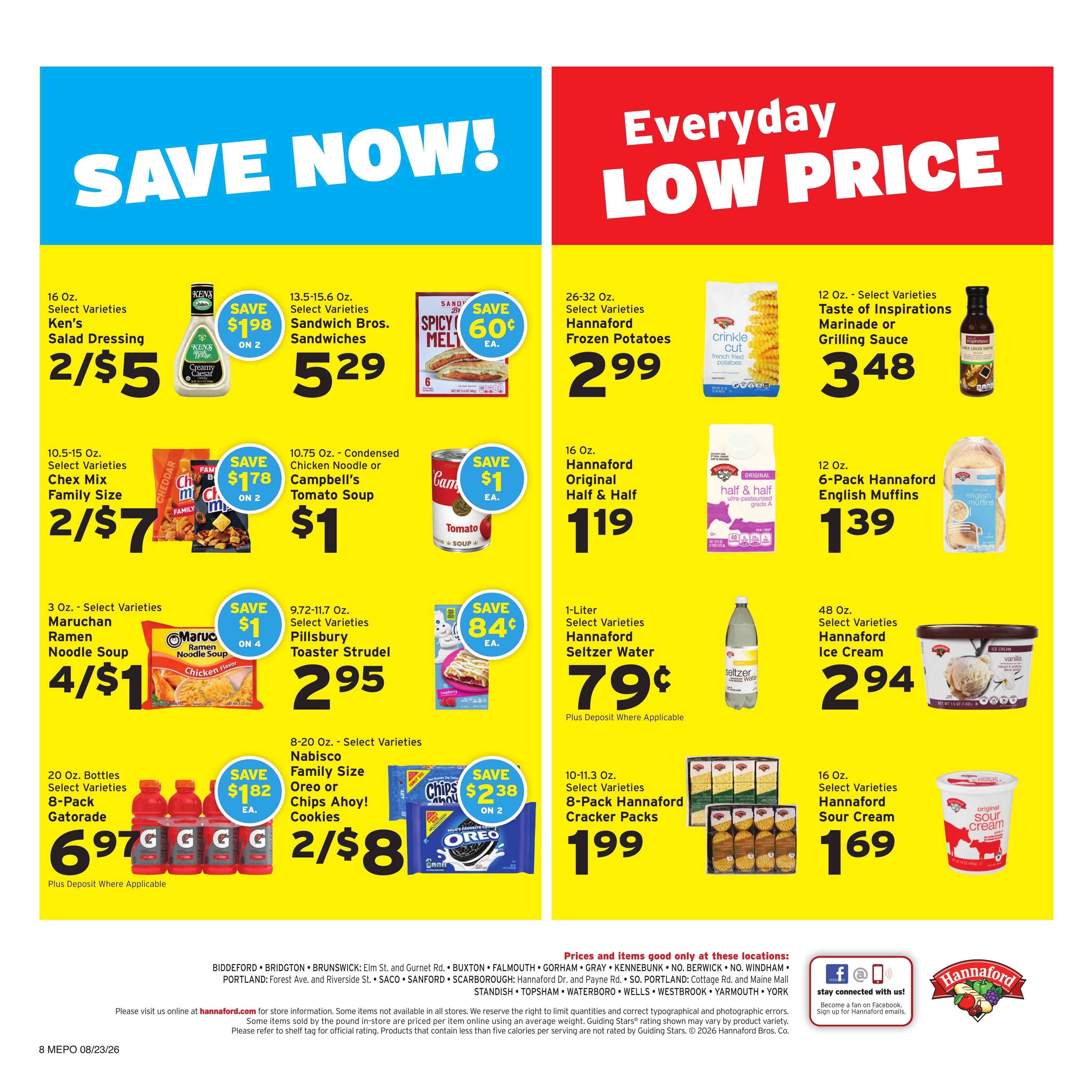 Hannaford (Portland Area, ME) Week 35 Weekly Ad August 23 - 29, 2026