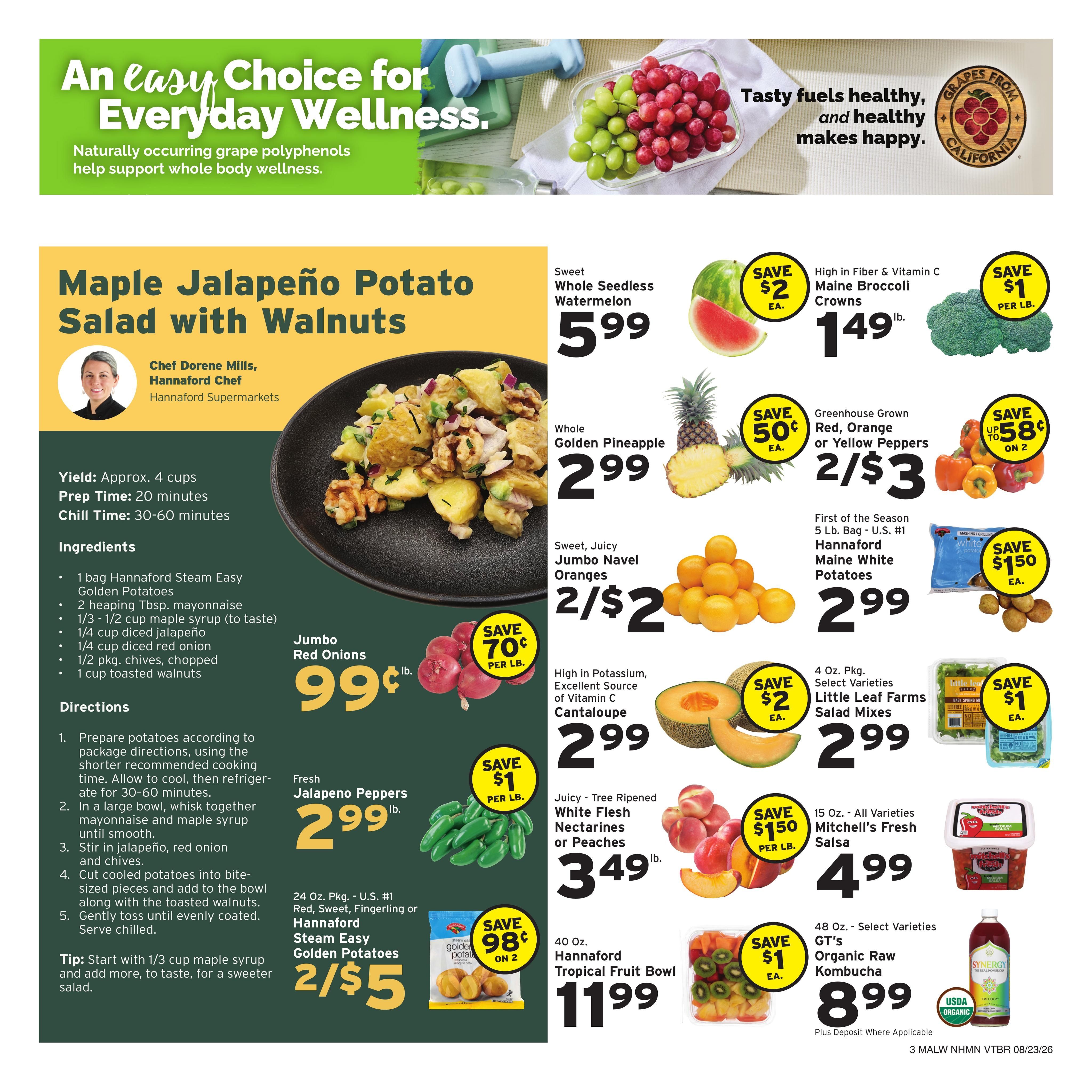Hannaford (Concord–Manchester Area, NH–VT) Week 35 Weekly Ad August 23 - 29, 2026