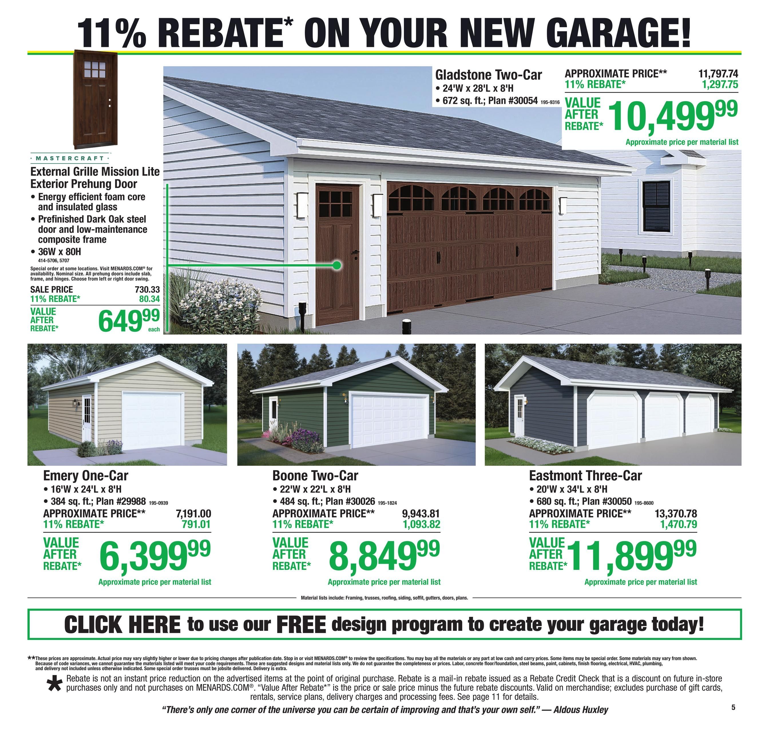 Menards (Mitchell Area, SD) 11% Rebate Sale Weekly Ad August 20 - 31, 2026