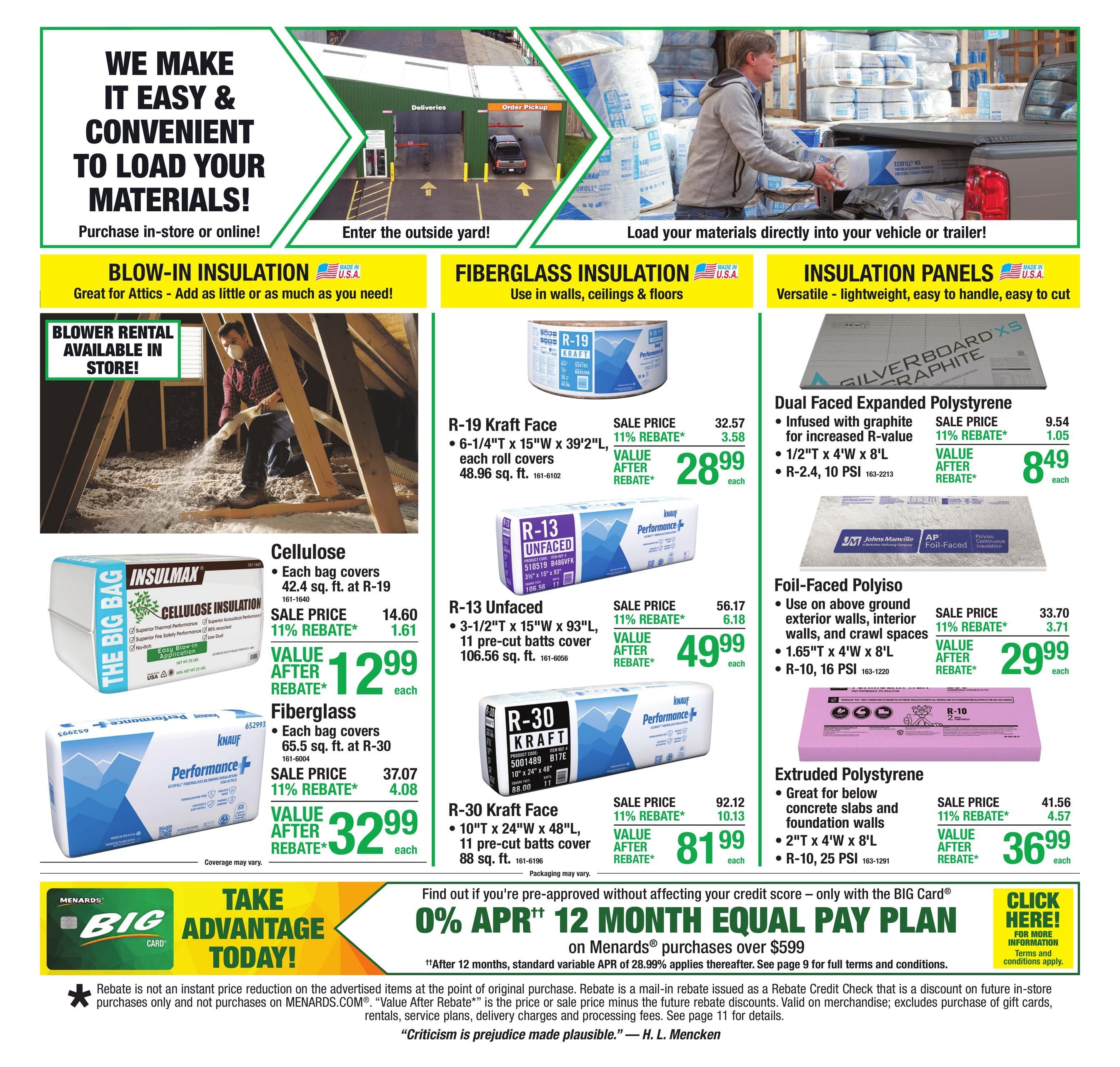 Menards (Mitchell Area, SD) 11% Rebate Sale Weekly Ad August 20 - 31, 2026
