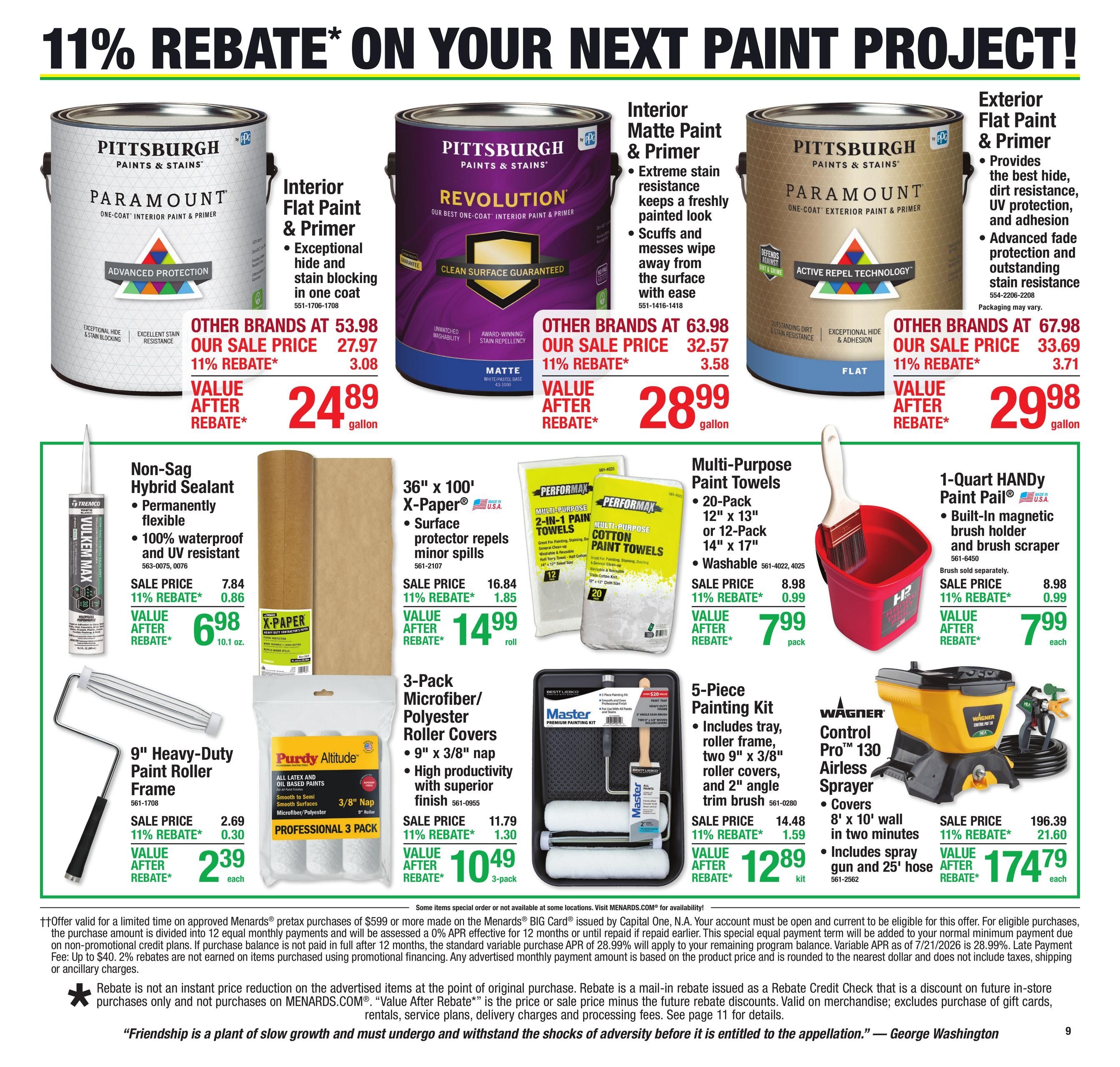 Menards (Mitchell Area, SD) 11% Rebate Sale Weekly Ad August 20 - 31, 2026