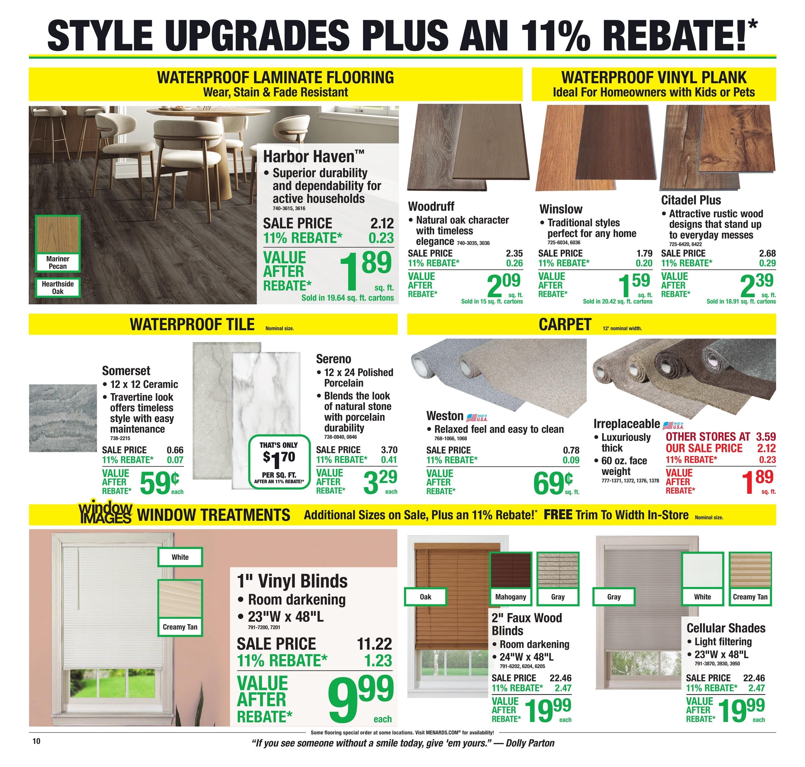 Menards (Mitchell Area, SD) 11% Rebate Sale Weekly Ad August 20 - 31, 2026