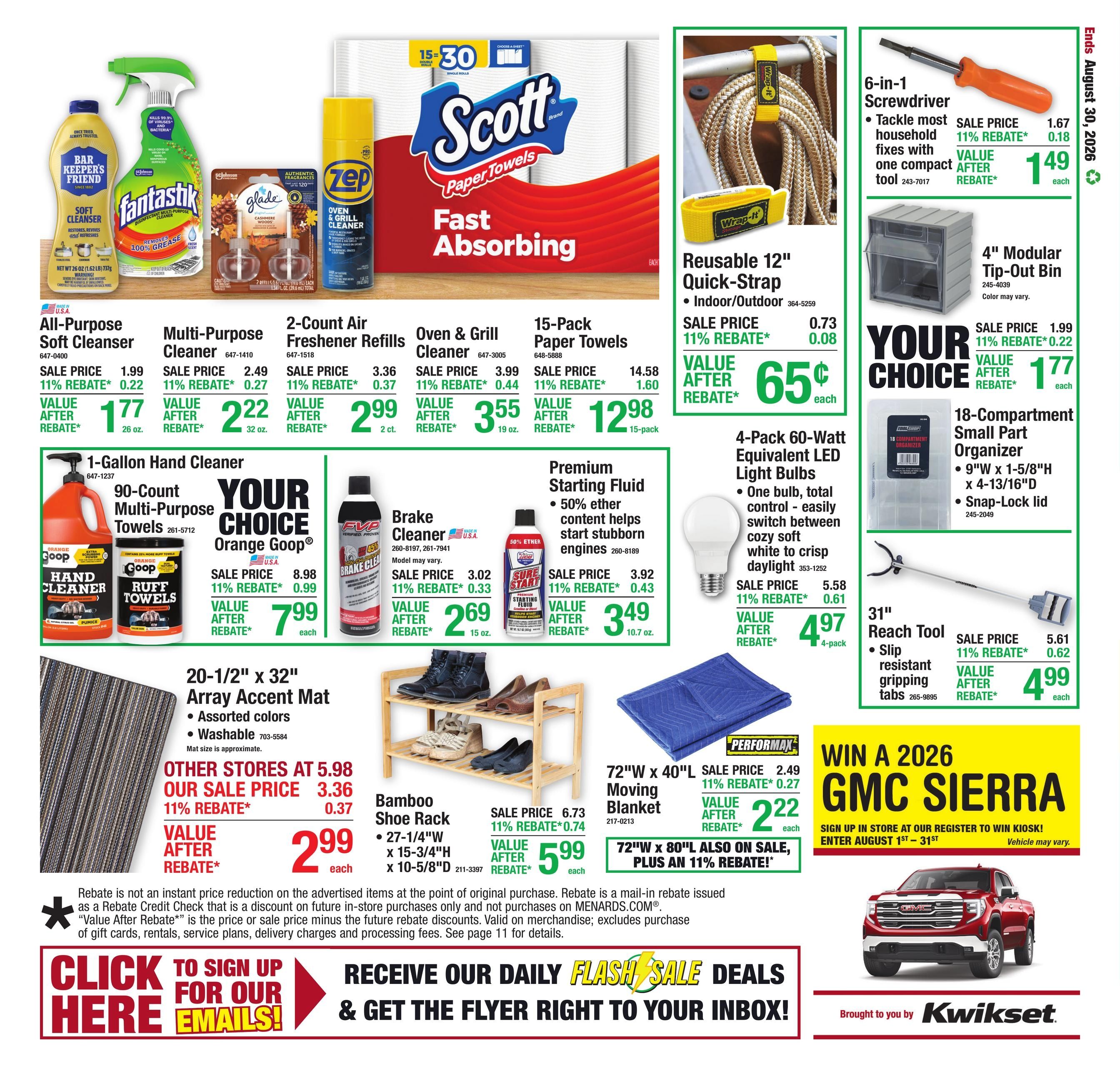 Menards (Mitchell Area, SD) 11% Rebate Sale Weekly Ad August 20 - 31, 2026