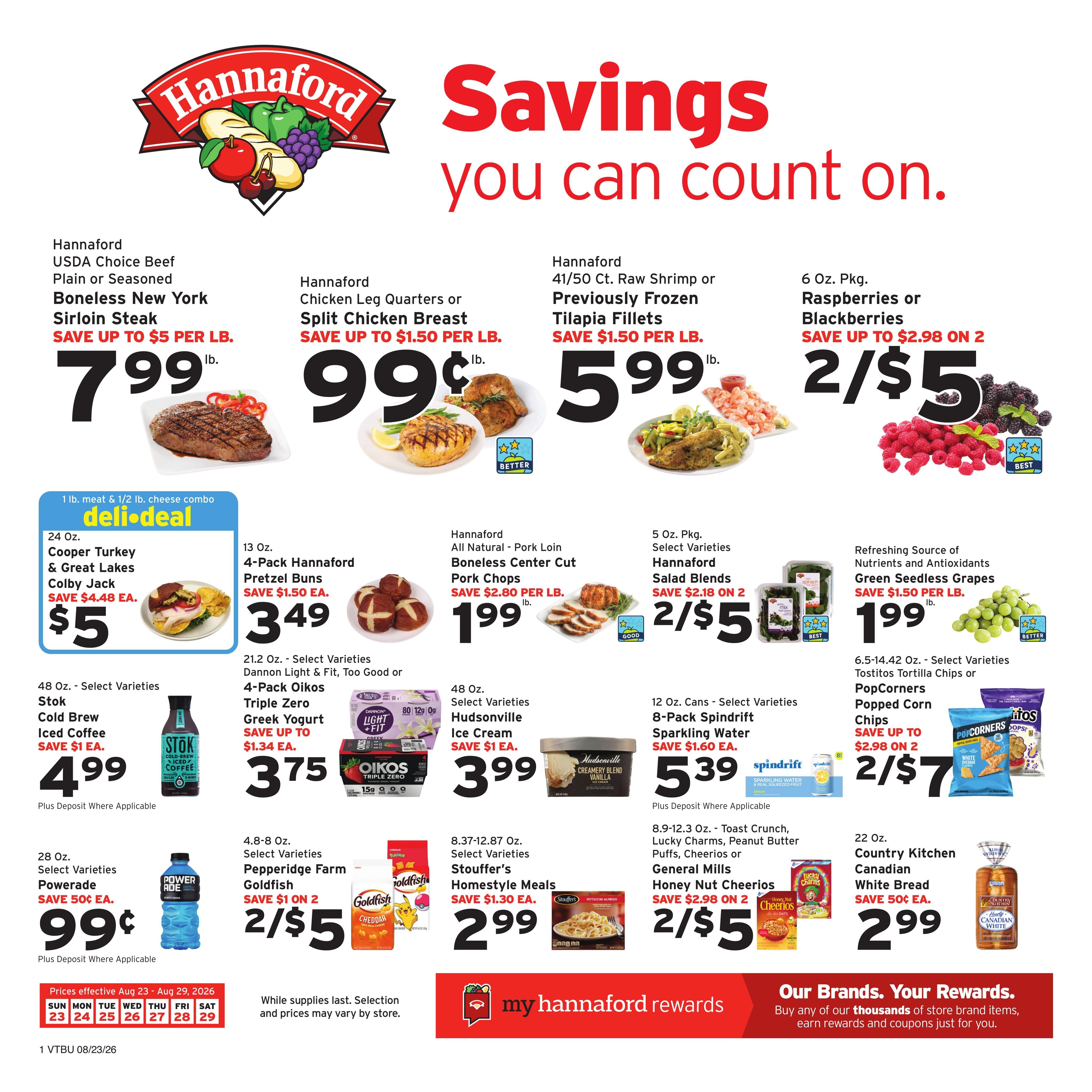 Hannaford (Saint Albans–Montpelier Area, VT) Week 35 Weekly Ad August 23 - 29, 2026
