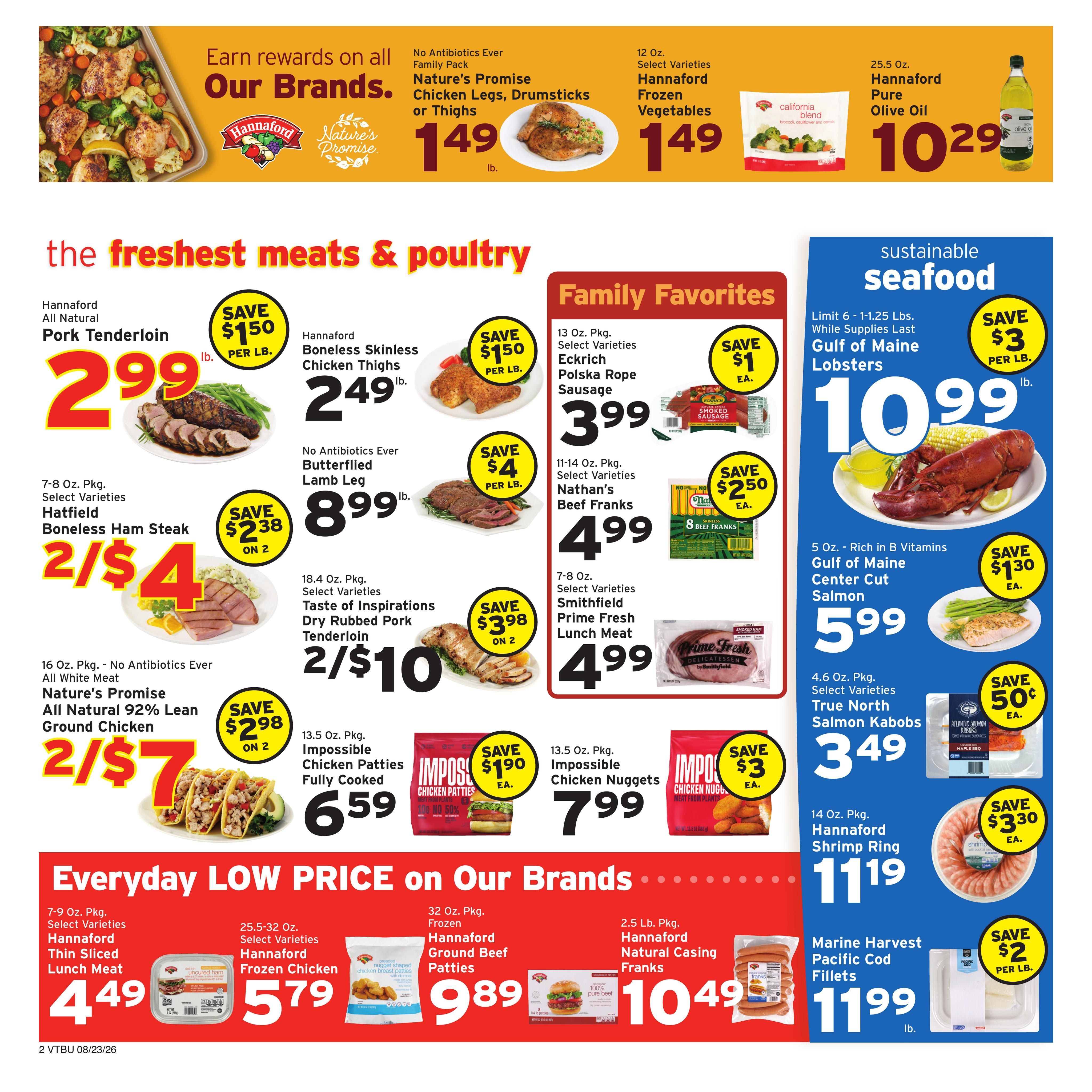 Hannaford (Saint Albans–Montpelier Area, VT) Week 35 Weekly Ad August 23 - 29, 2026