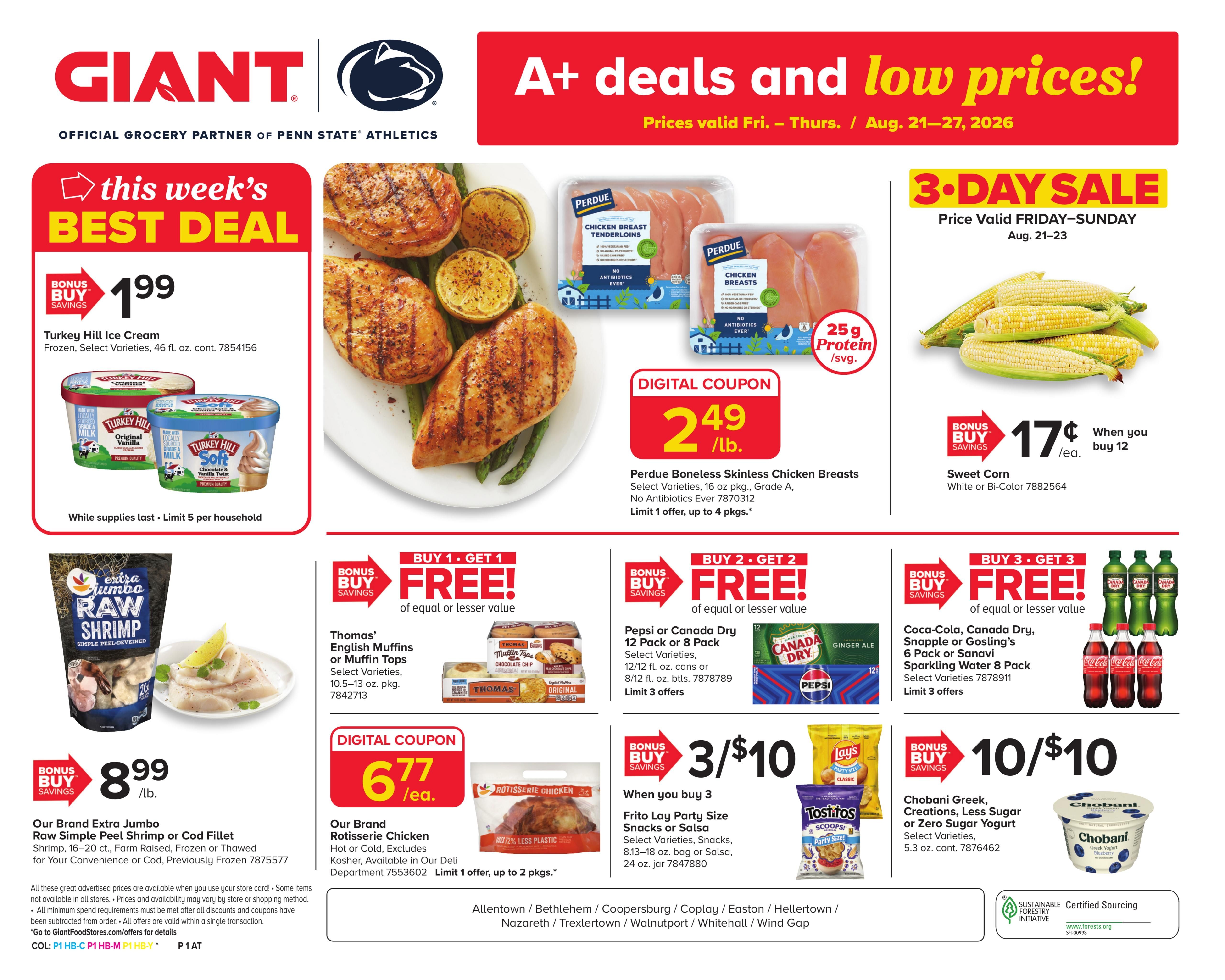 Giant Food Stores (Allentown–Whitehall Area, PA) Weekly Ad August 21 - 27, 2026