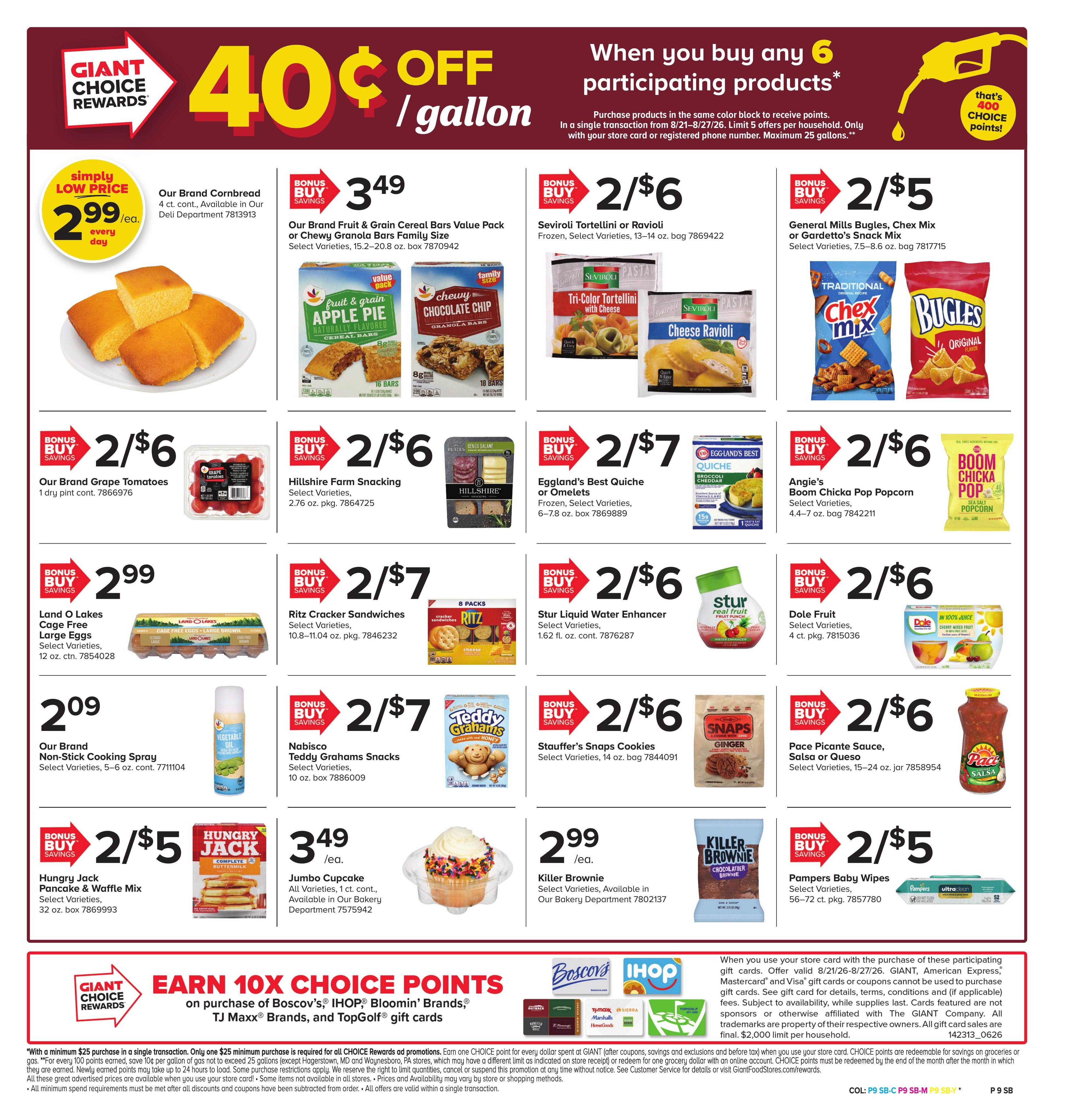 Giant Food Stores (Coalport–Orbisonia Area, PA) Weekly Ad August 21 - 27, 2026