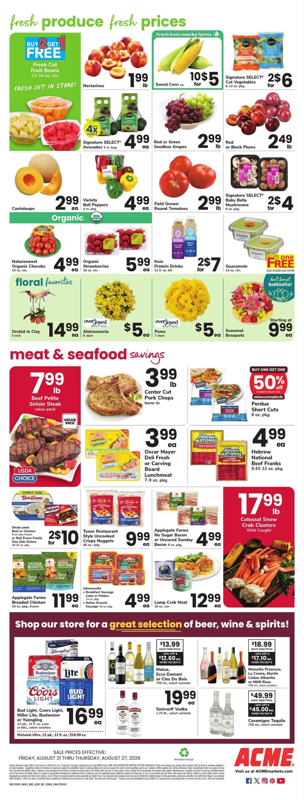 Acme Markets (Bridgeport–Southport Area, CT) Weekly Ad August 21 - 27, 2026