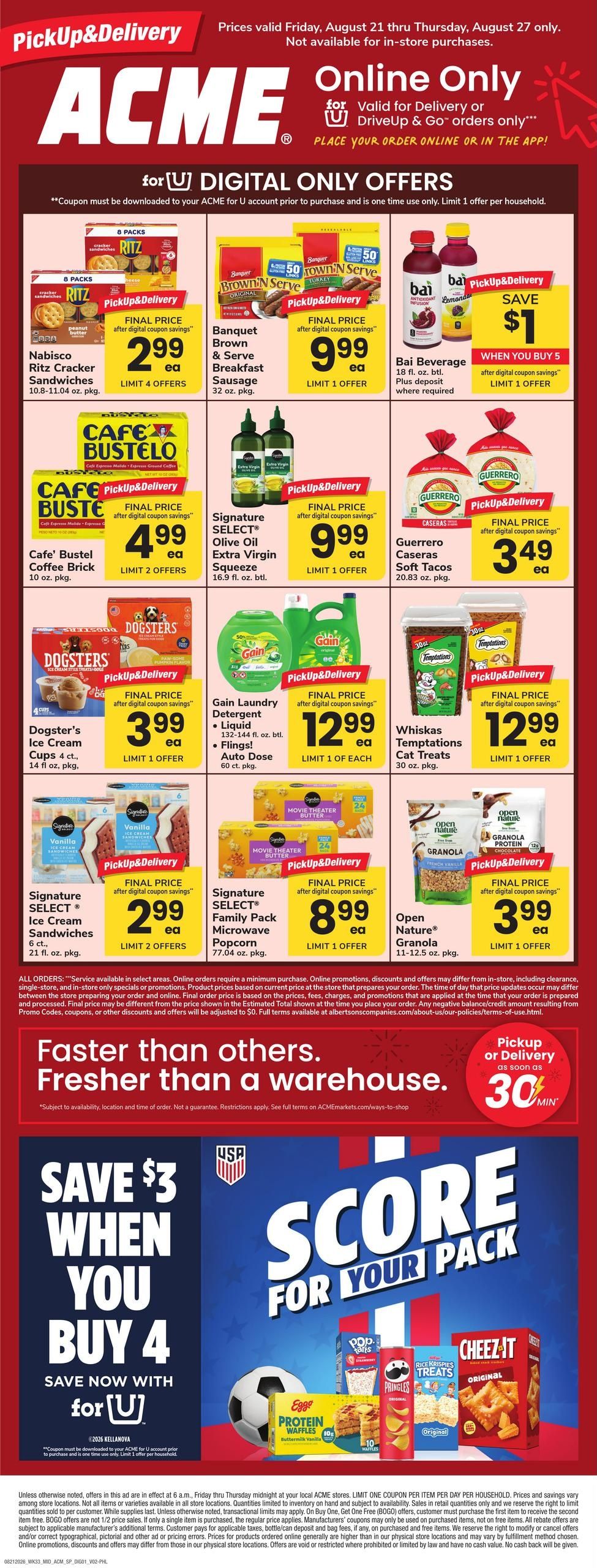 Acme Markets (Philadelphia–Camden Area, NJ–PA) Bonus Online Savings Weekly Ad August 21 - 27, 2026